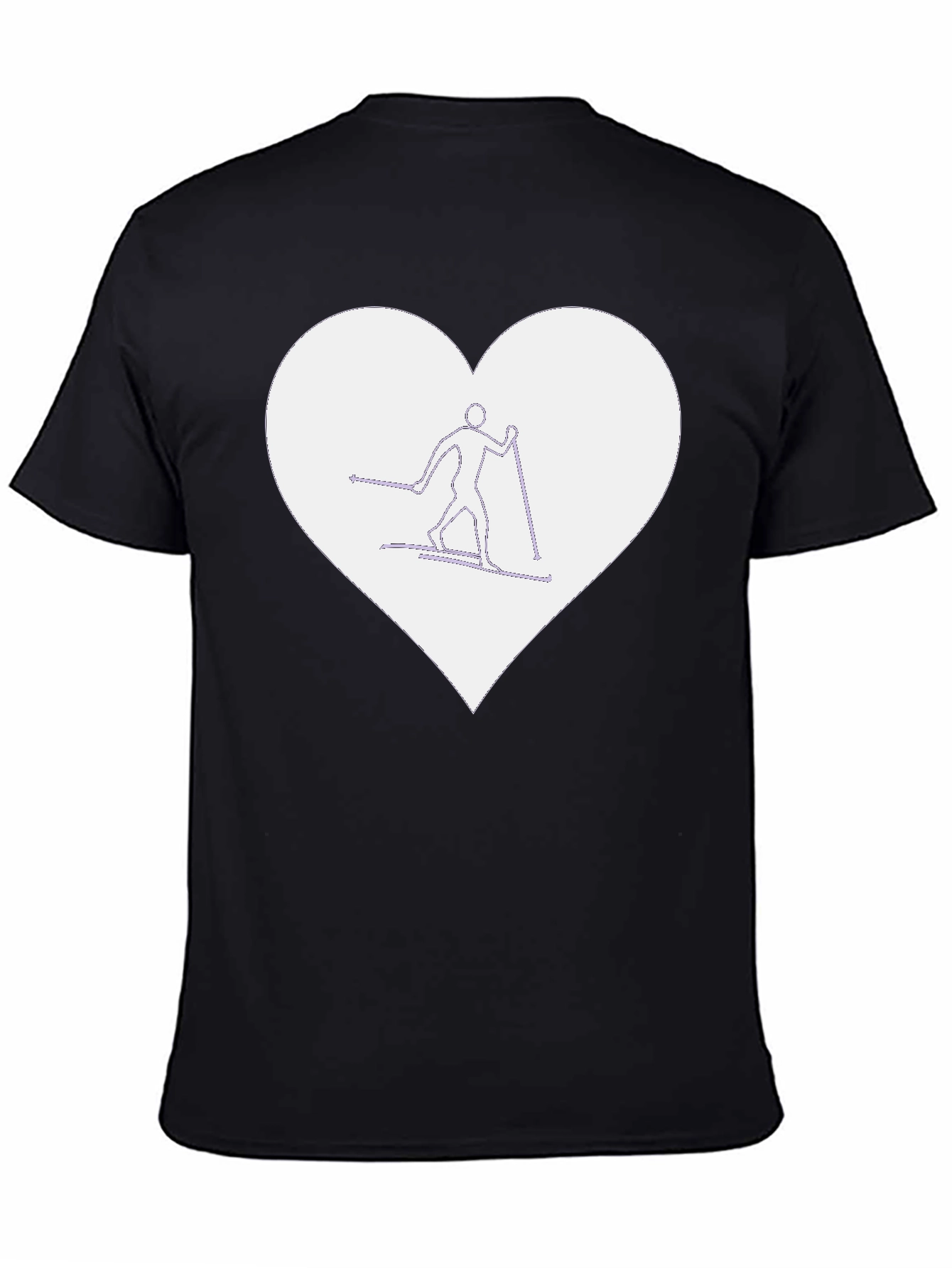 Heart Ski T-Shirt - Black Graphic Tee