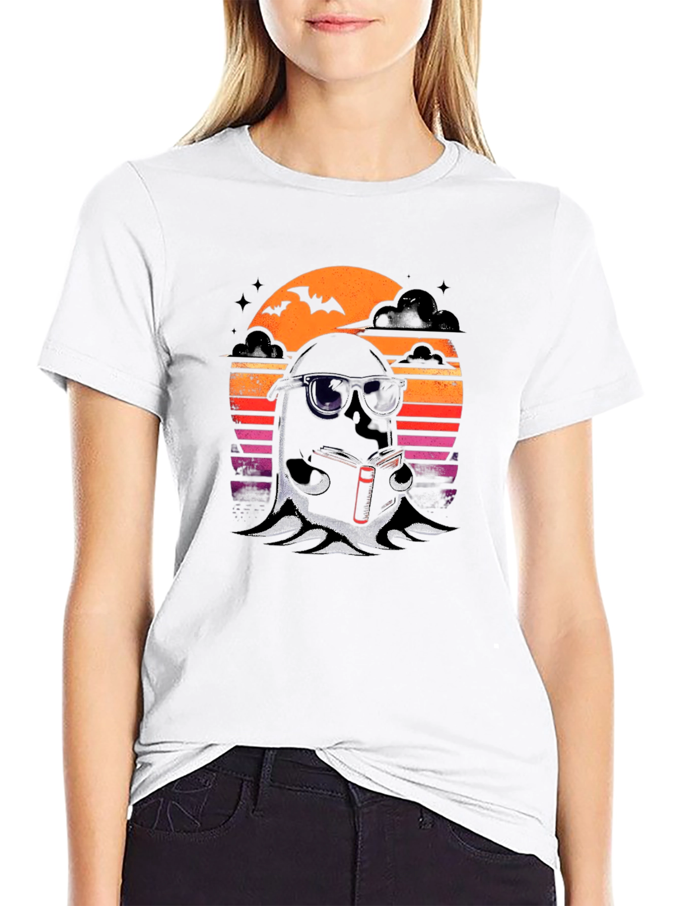 Cool Ghost Reading T-Shirt