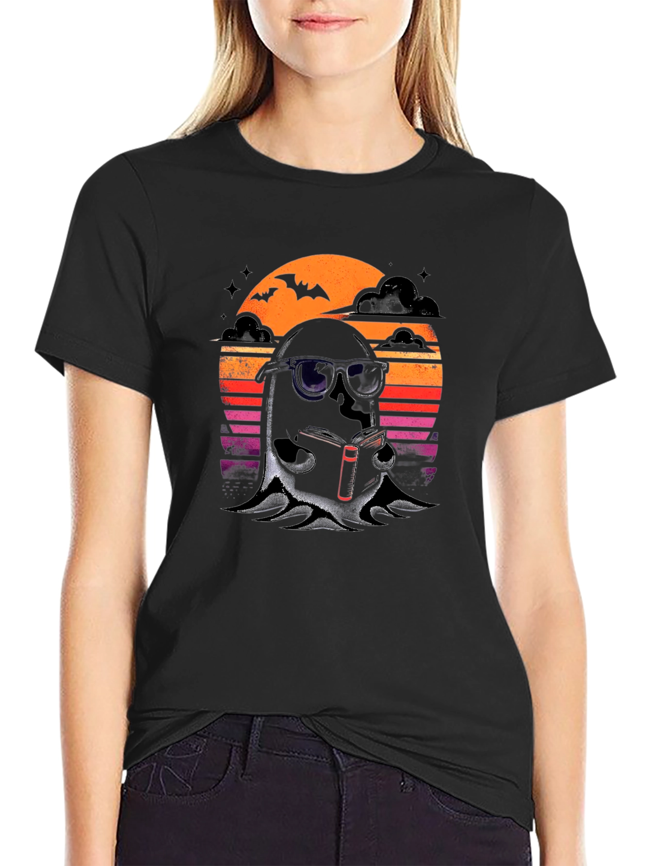 Cool Ghost Reading T-Shirt