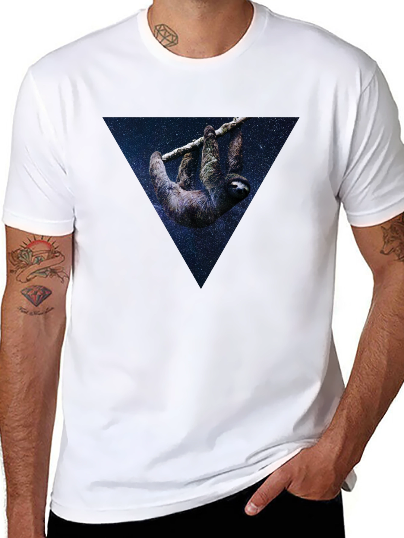 Sloth Starry Triangle T-Shirt