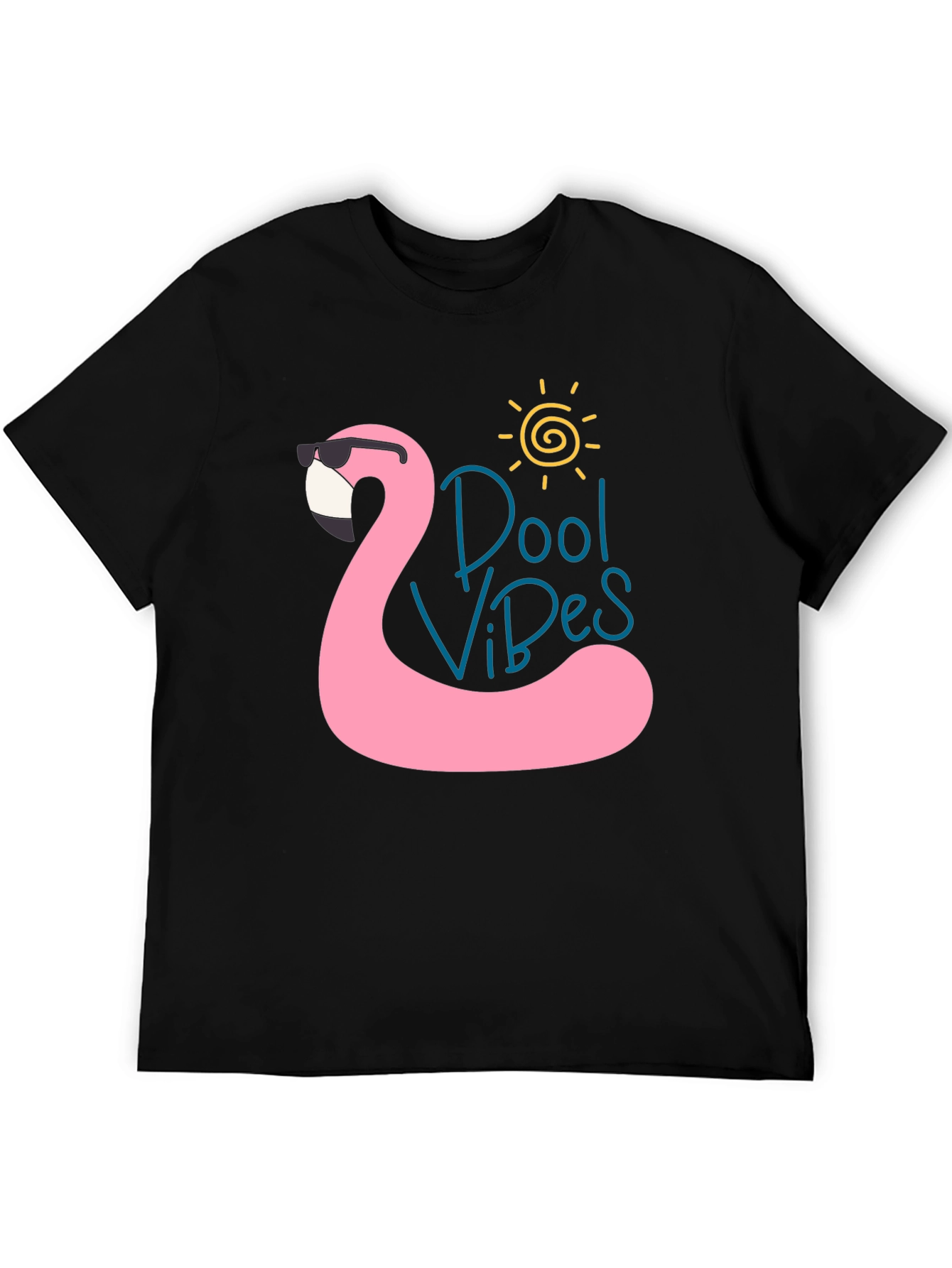 Cool Vibes Flamingo Black T-Shirt