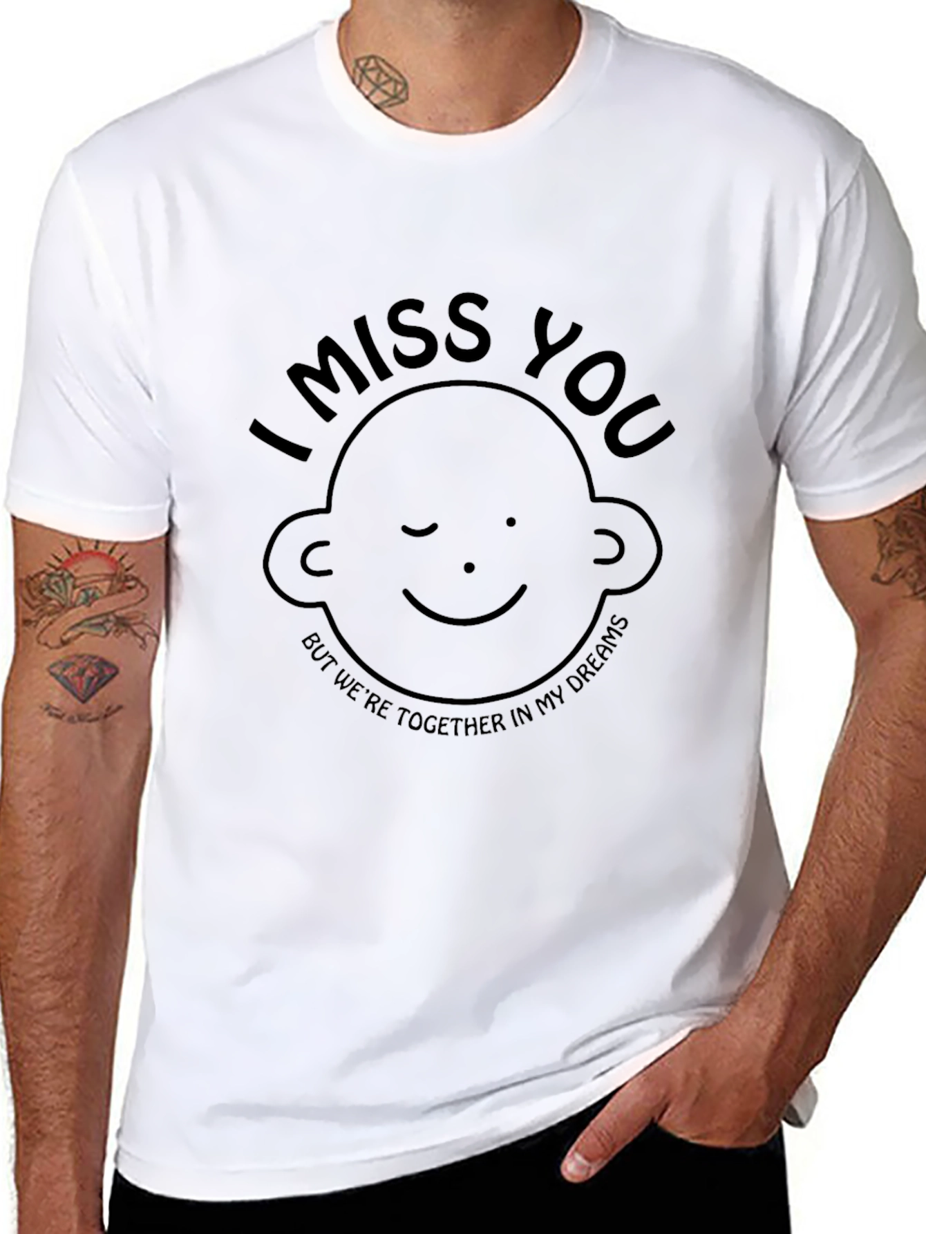 I Miss You Black Graphic Tee