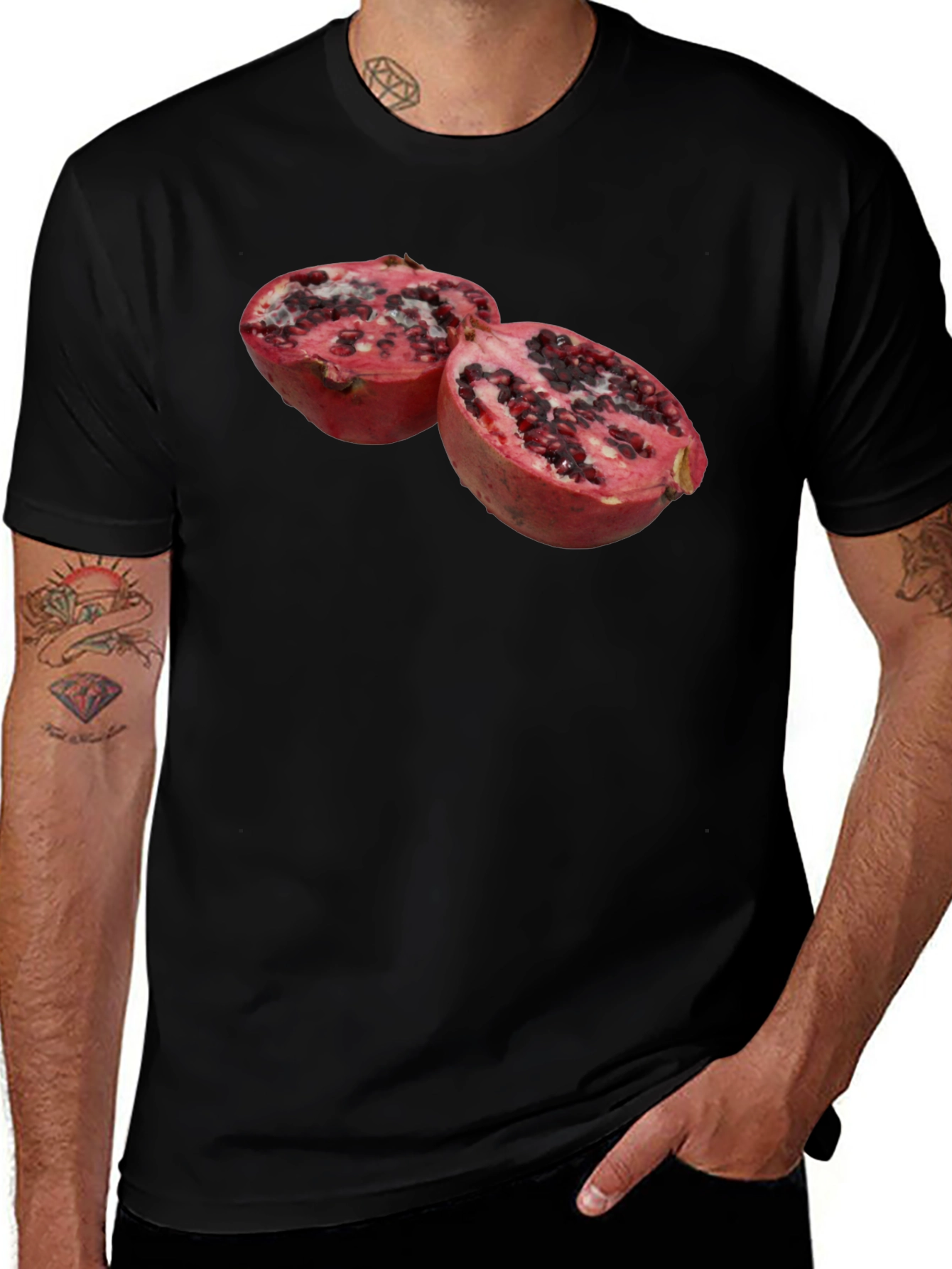 Pomegranate Graphic Black T-Shirt