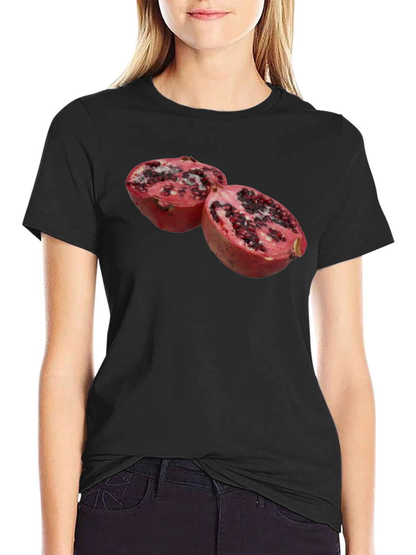 Pomegranate Graphic Black T-Shirt