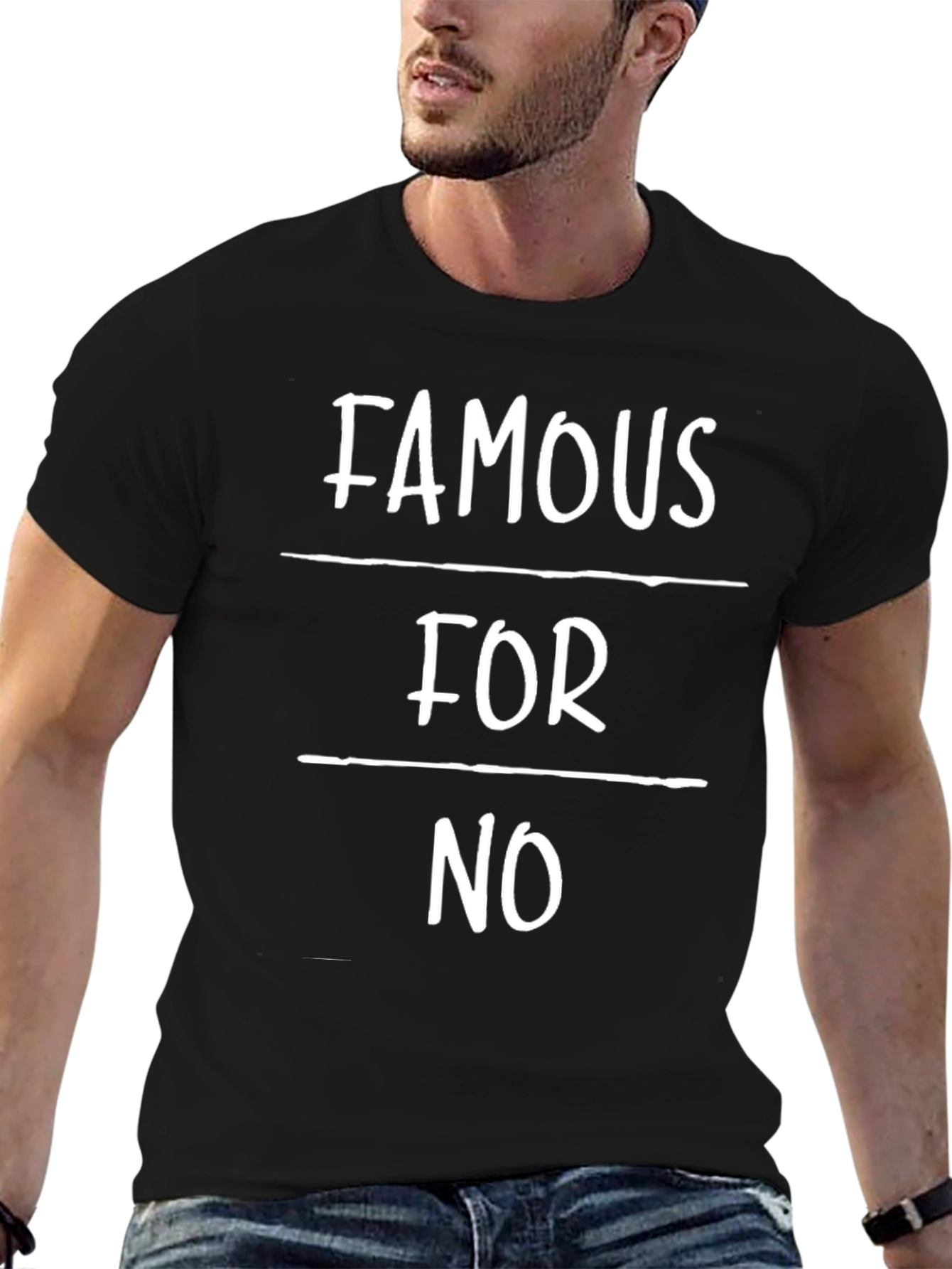 Funny Famous For No Reason Black T-Shirt