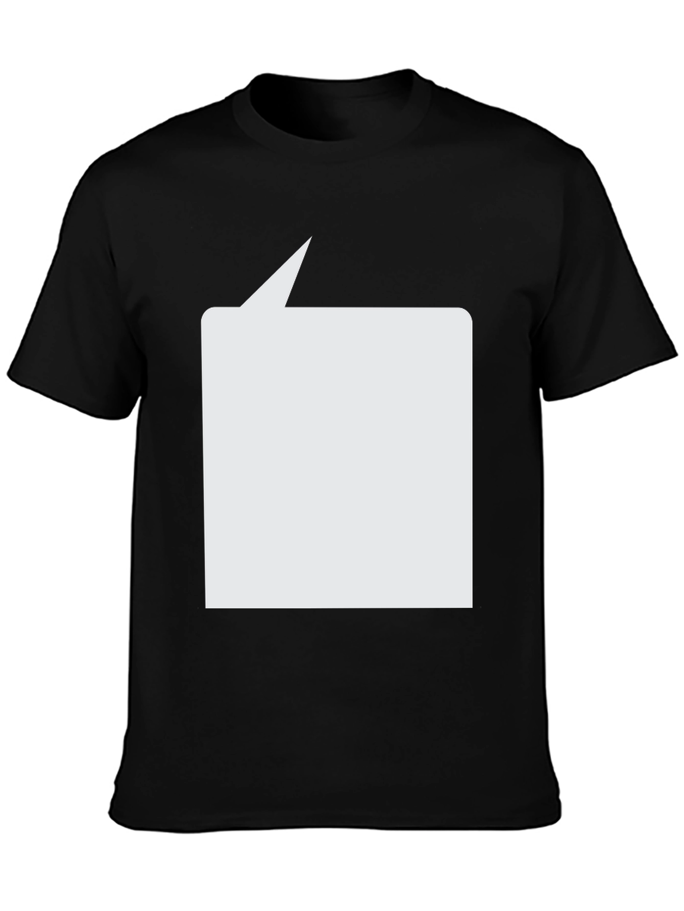 Black T-Shirt with Blank Speech Bubble