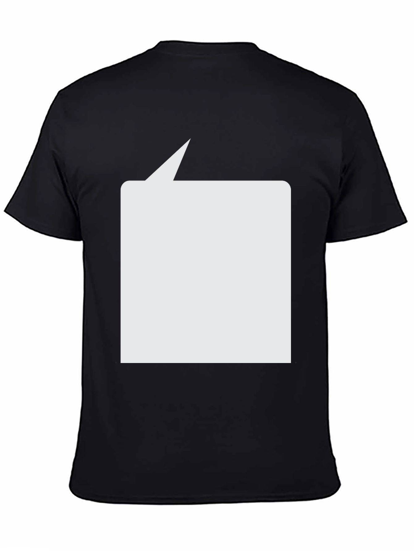 Black T-Shirt with Blank Speech Bubble