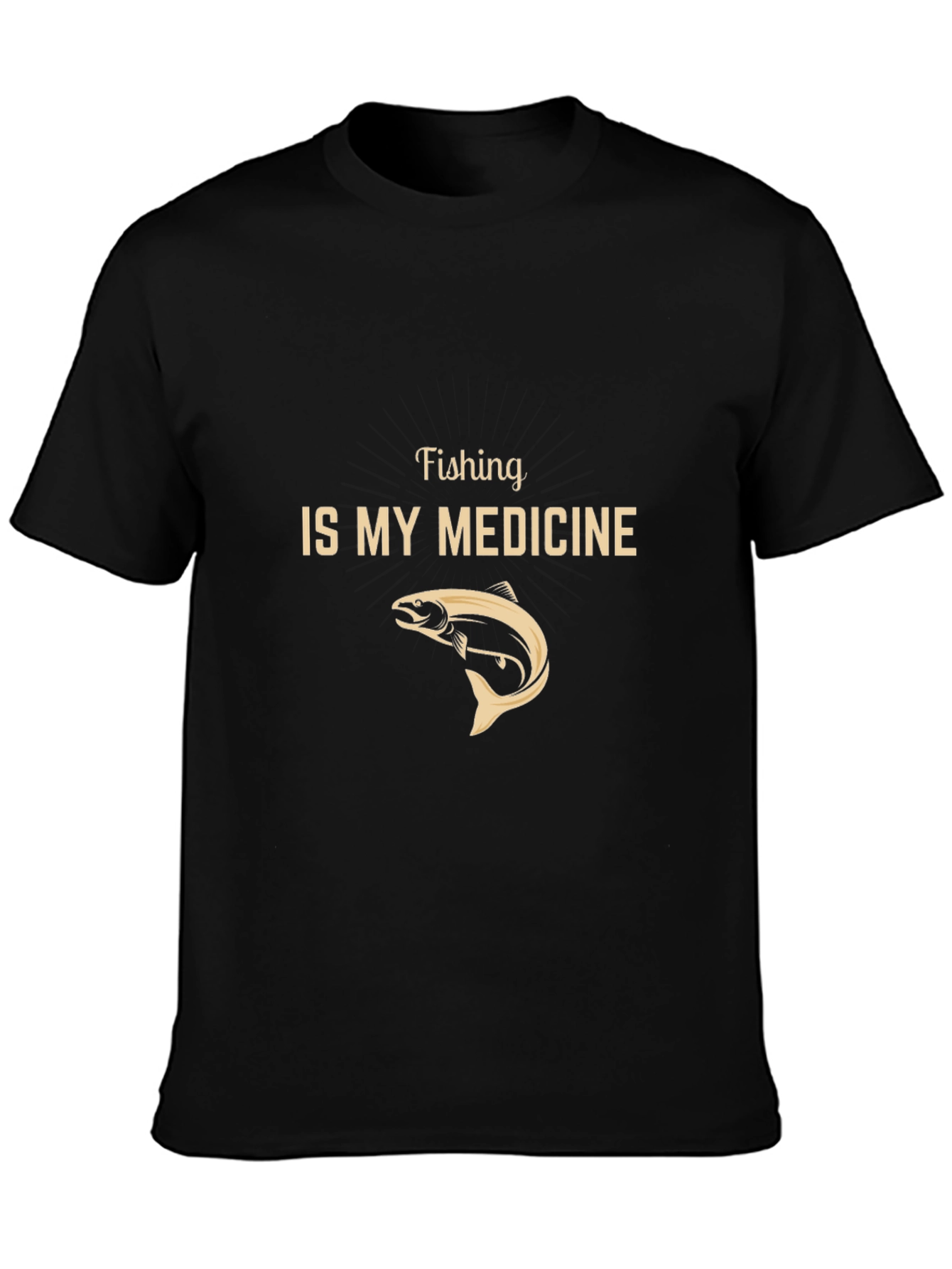 Fishing is My Medicine Black Graphic Tee