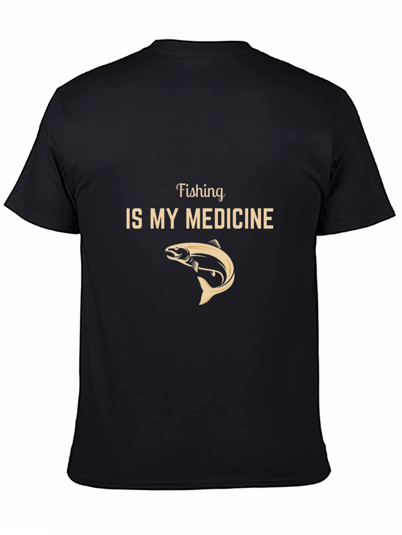 Fishing is My Medicine Black Graphic Tee
