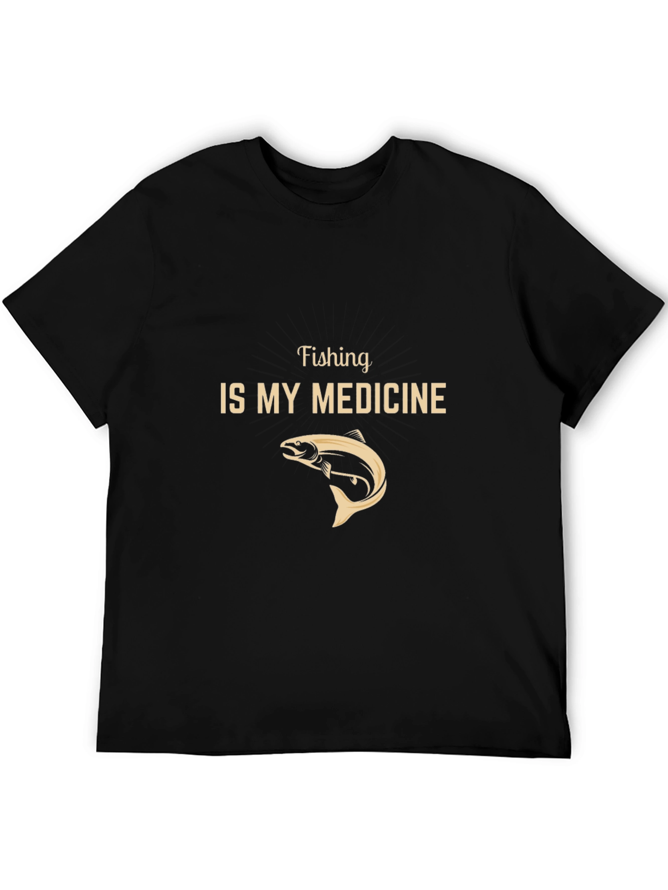 Fishing is My Medicine Black Graphic Tee