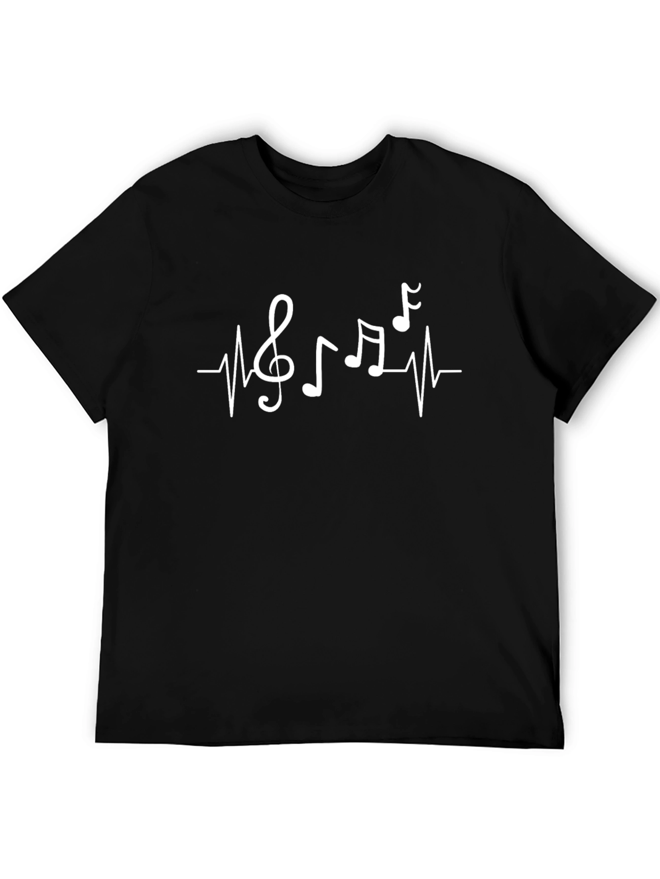 Music Heartbeat Graphic Tee - Black
