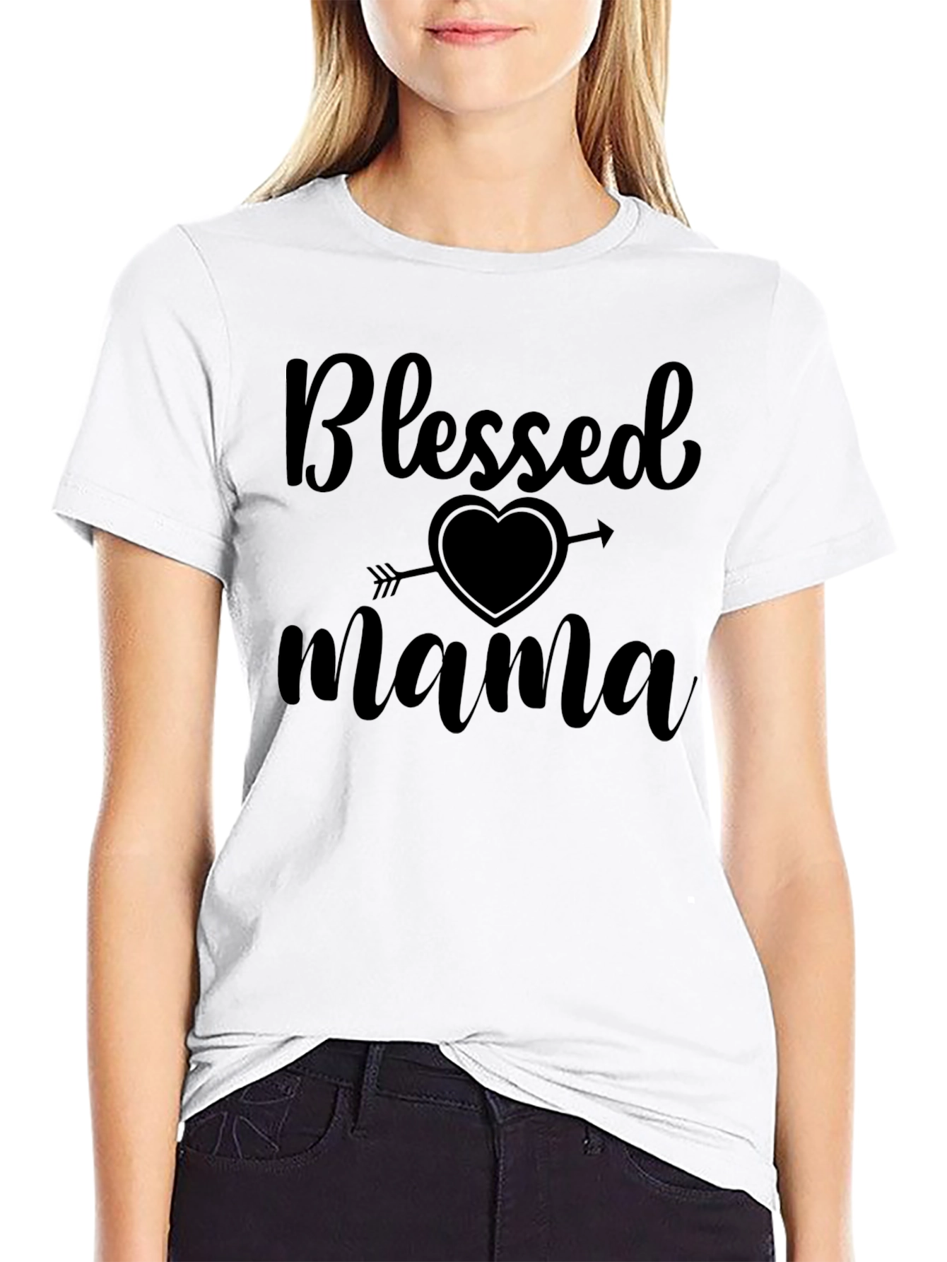 Blessed Mama Graphic Tee - Black T-Shirt