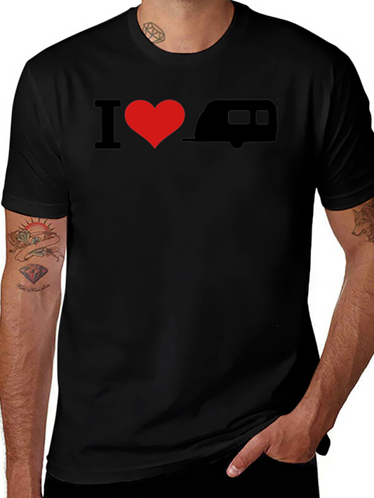 I Heart Camping Graphic Tee - Black Cotton T-Shirt