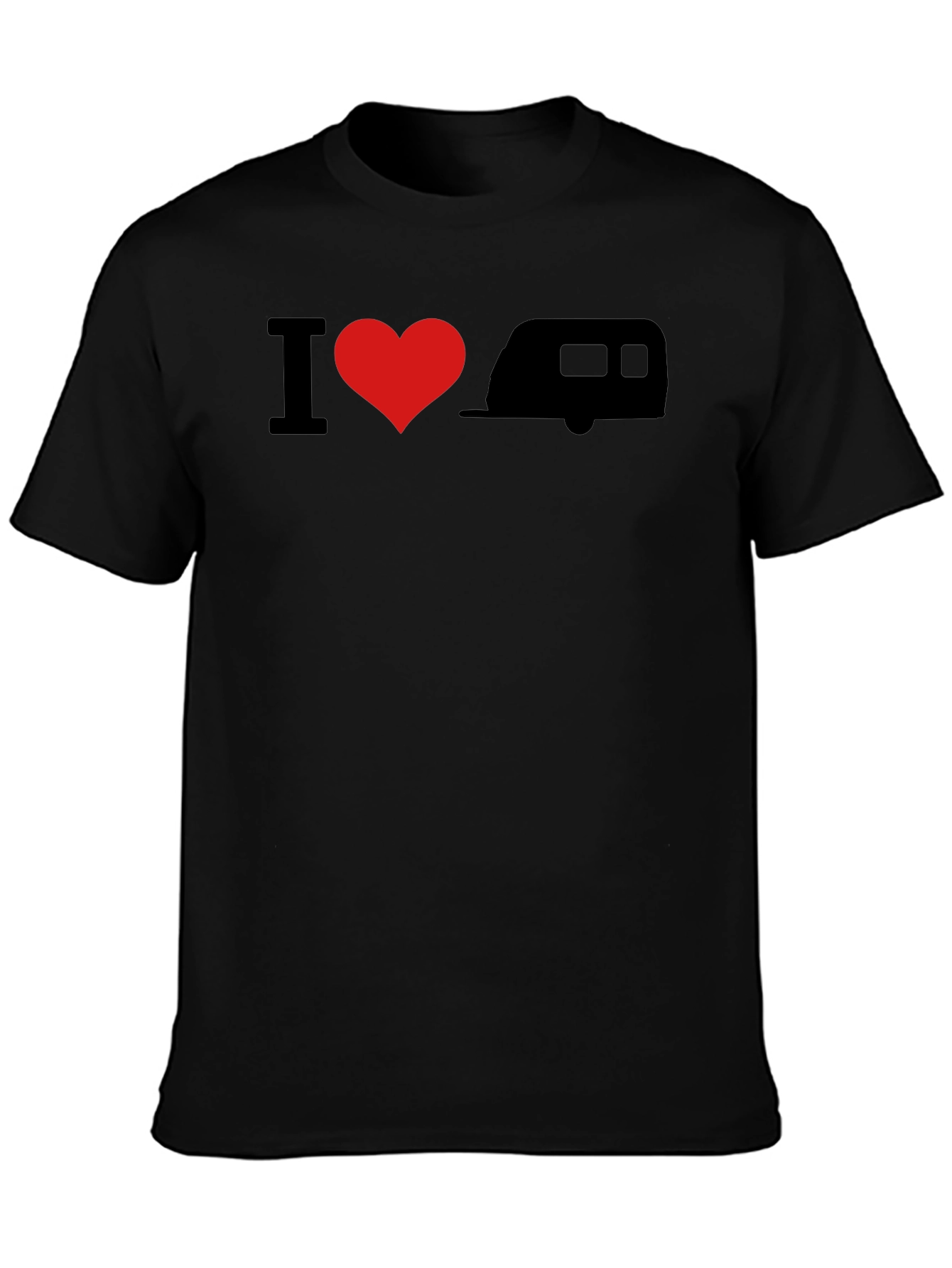 I Heart Camping Graphic Tee - Black Cotton T-Shirt