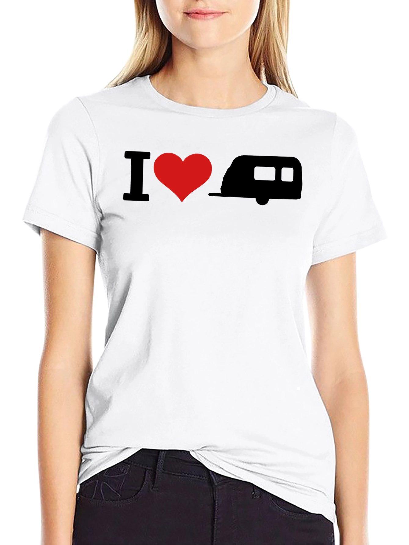 I Heart Camping Graphic Tee - Black Cotton T-Shirt