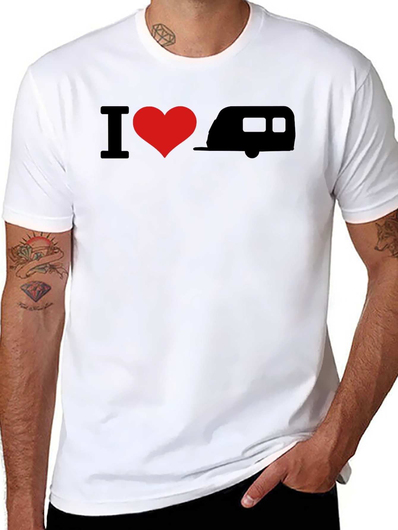 I Heart Camping Graphic Tee - Black Cotton T-Shirt