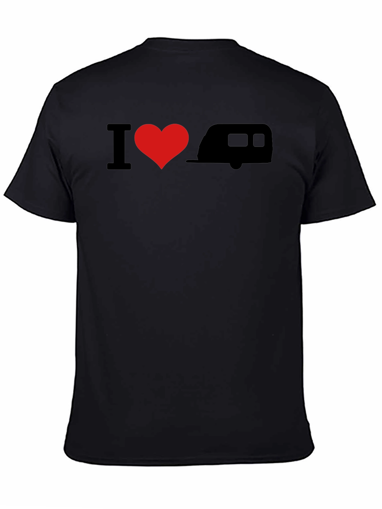 I Heart Camping Graphic Tee - Black Cotton T-Shirt
