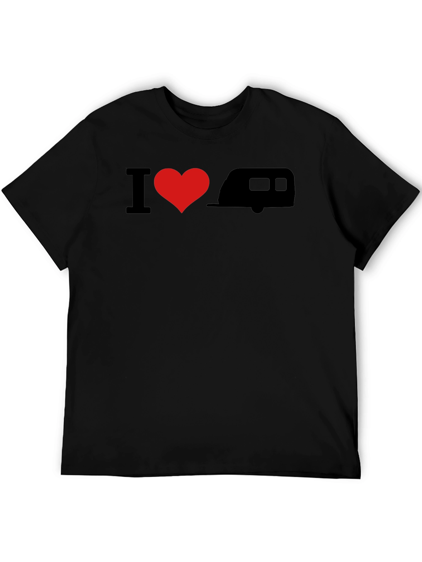 I Heart Camping Graphic Tee - Black Cotton T-Shirt