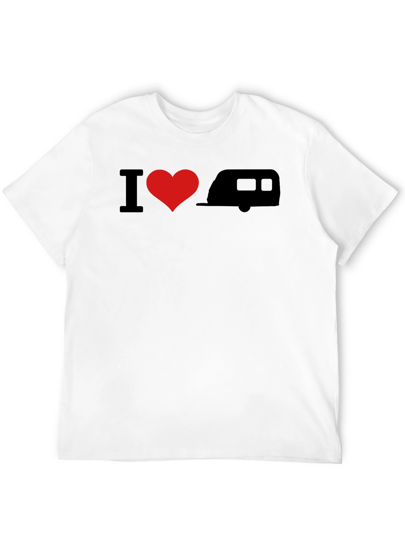 I Heart Camping Graphic Tee - Black Cotton T-Shirt