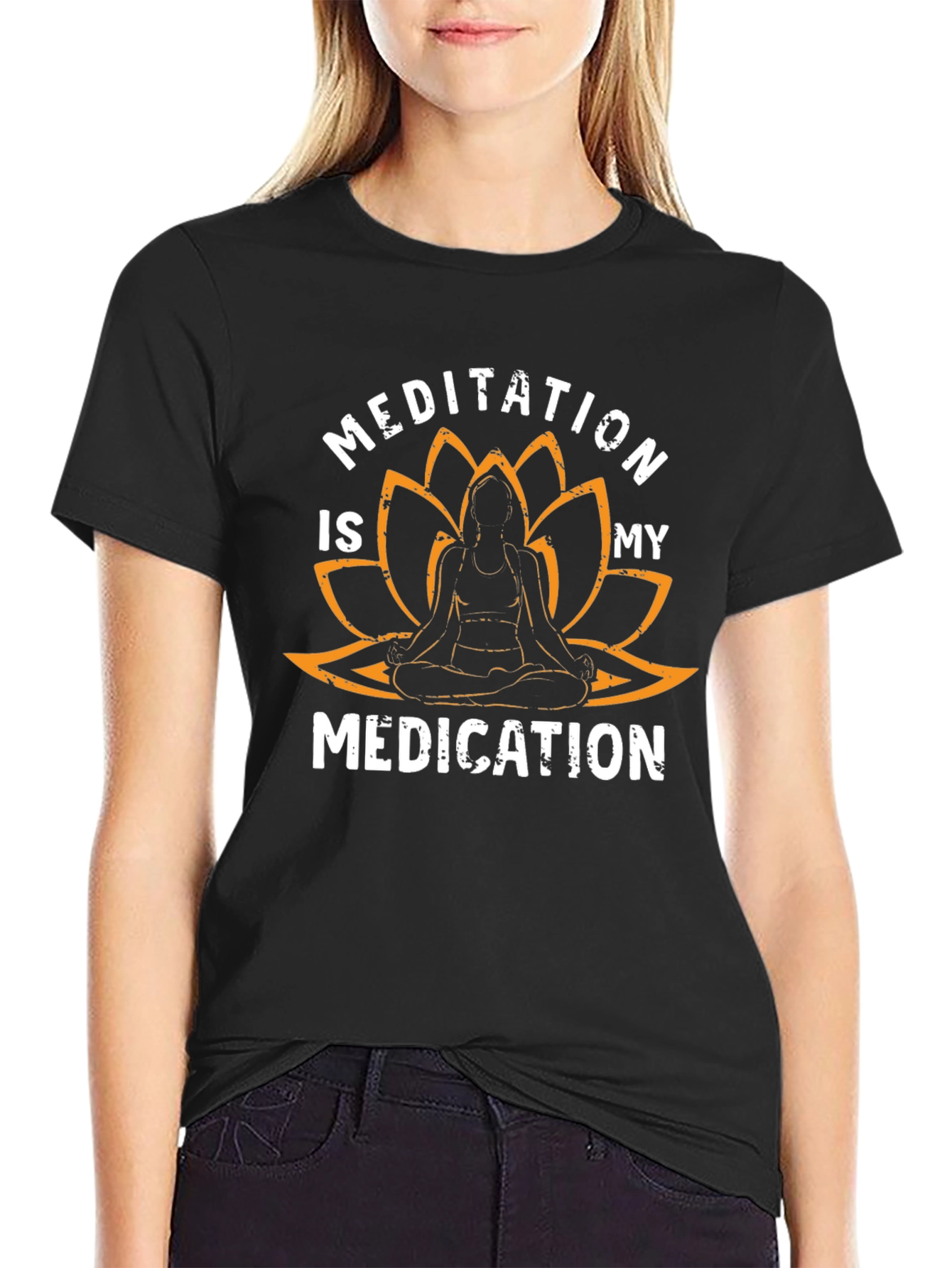 Meditation is My Medication Graphic Tee - Black