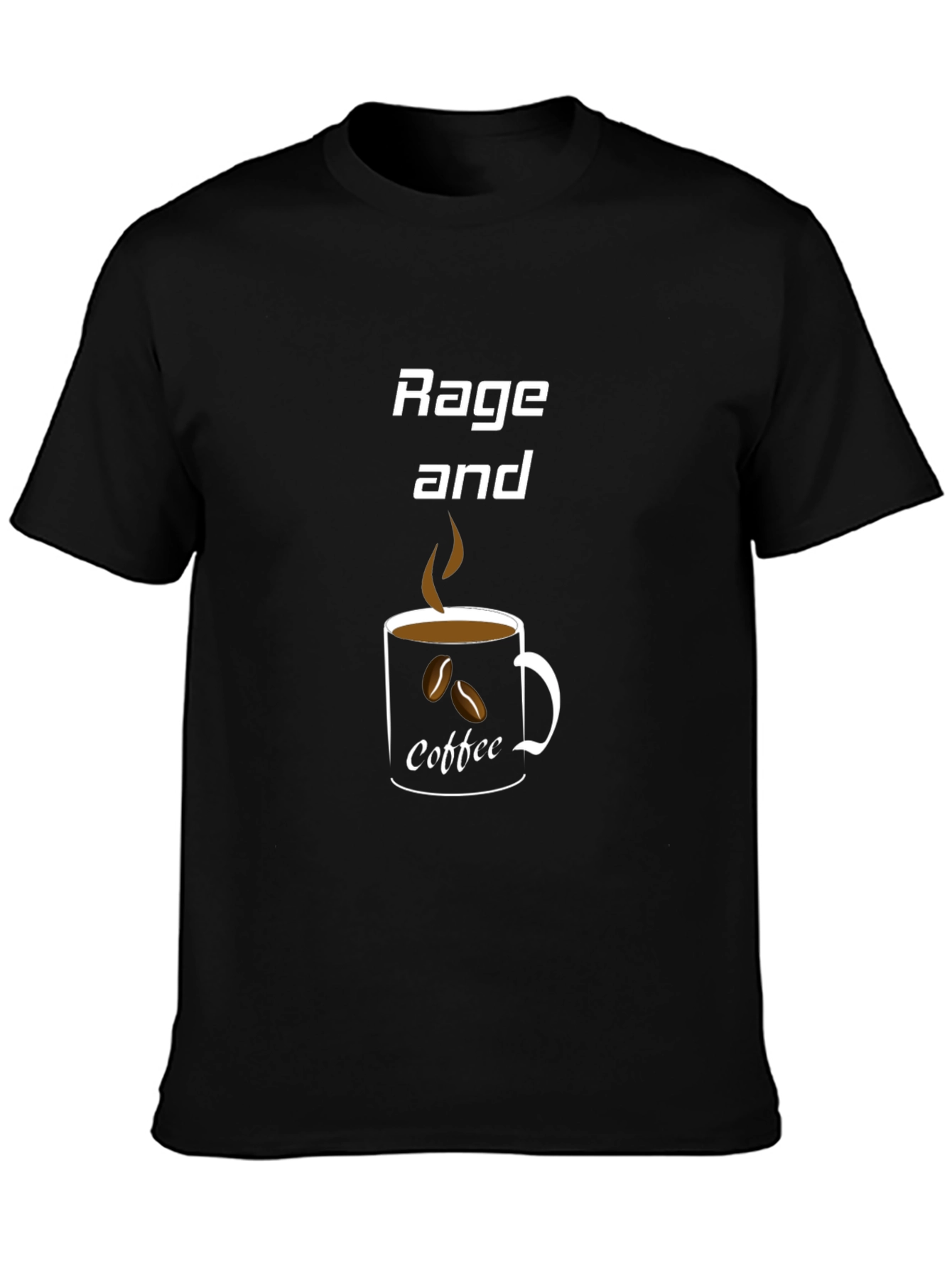 Rage and Coffee Graphic Tee - Black Casual T-Shirt