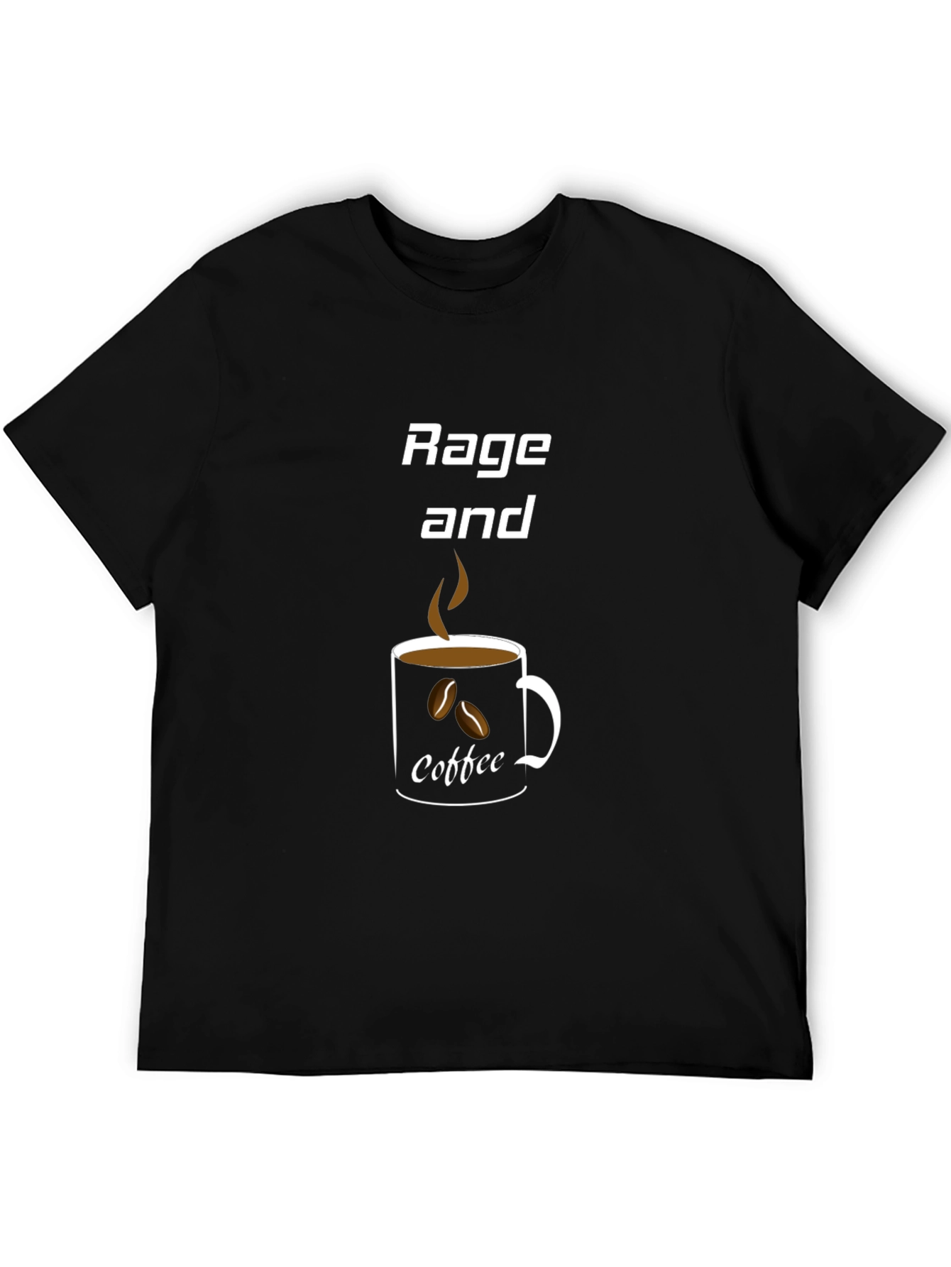 Rage and Coffee Graphic Tee - Black Casual T-Shirt