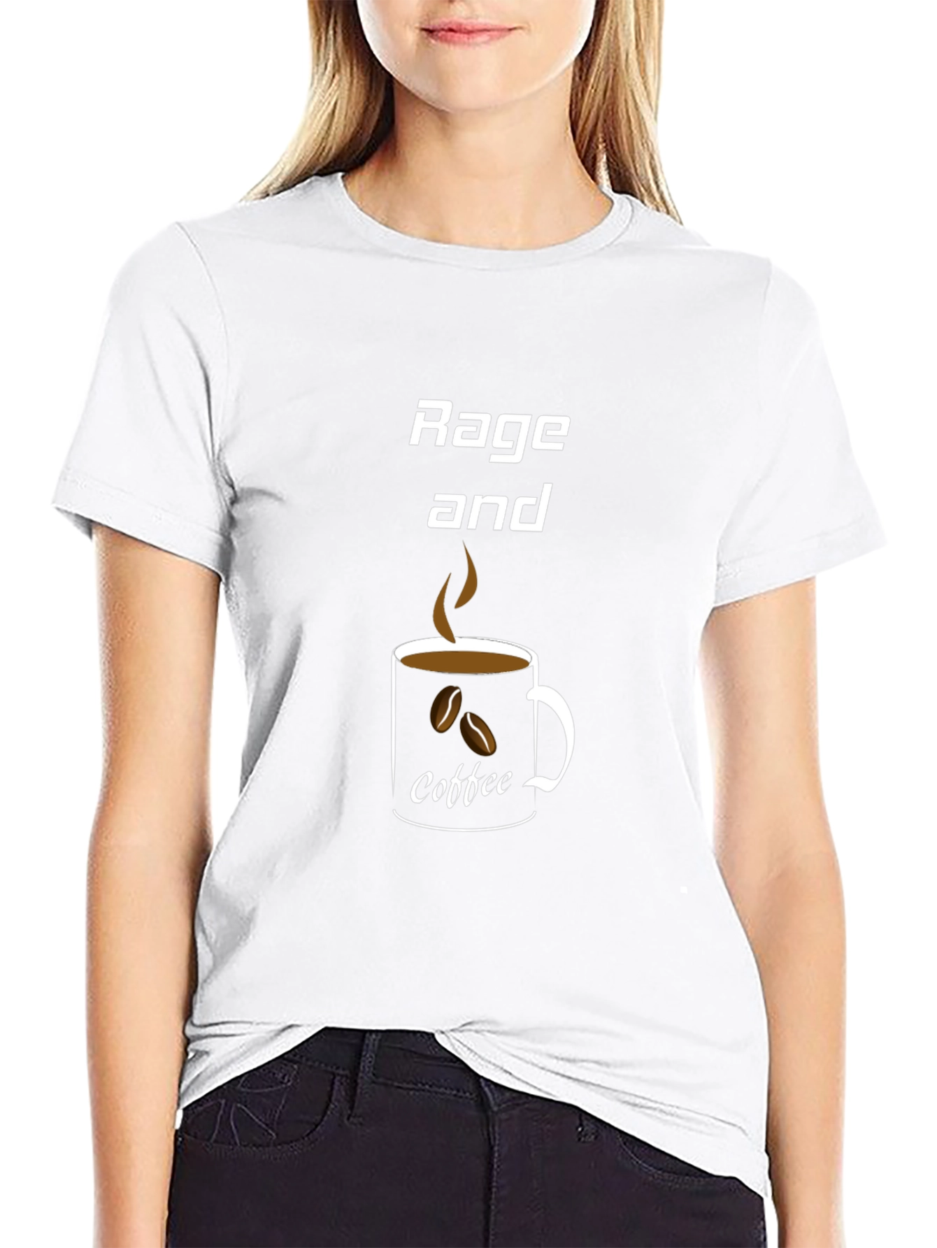 Rage and Coffee Graphic Tee - Black Casual T-Shirt