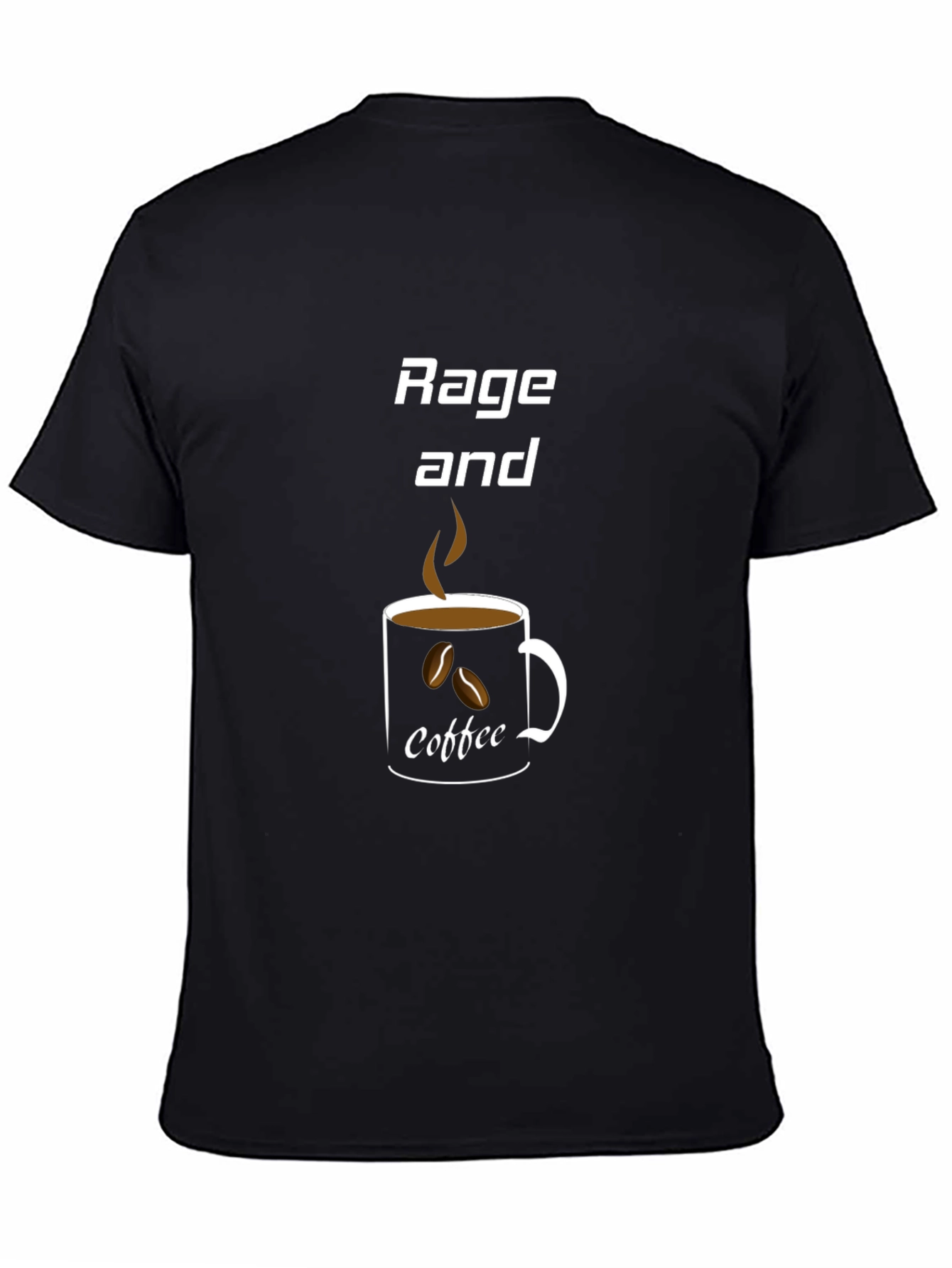 Rage and Coffee Graphic Tee - Black Casual T-Shirt