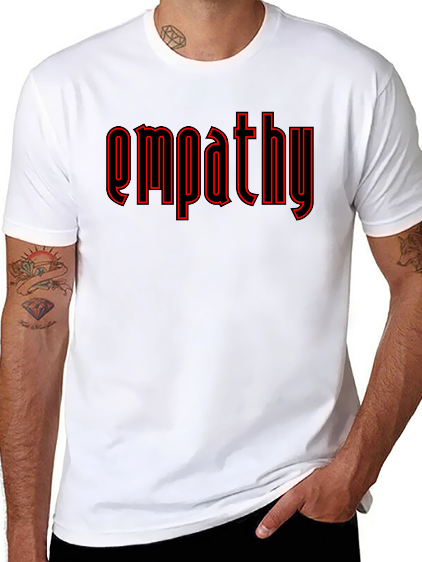 Empathy Graphic T-Shirt - Black Crew Neck Tee