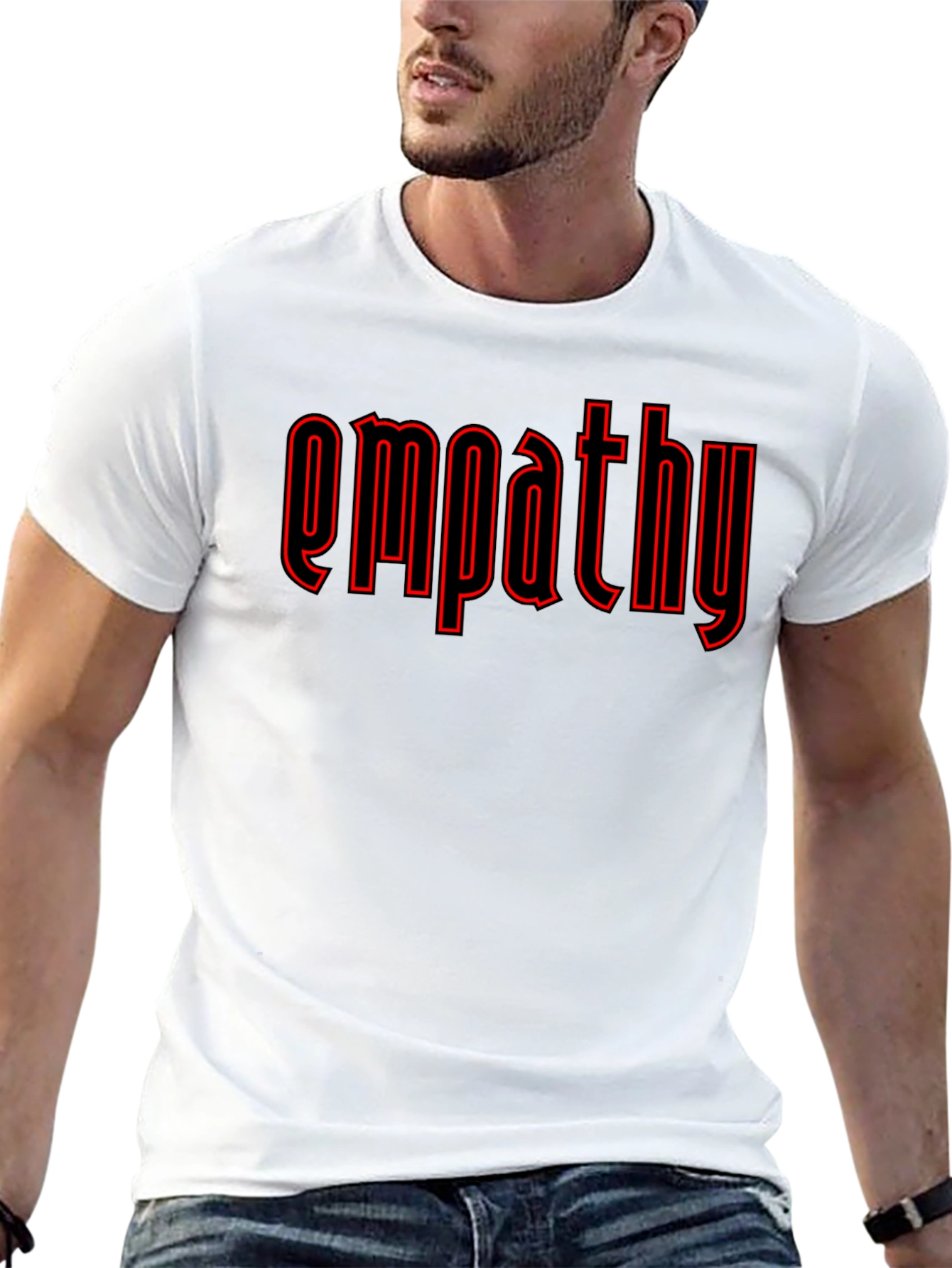 Empathy Graphic T-Shirt - Black Crew Neck Tee