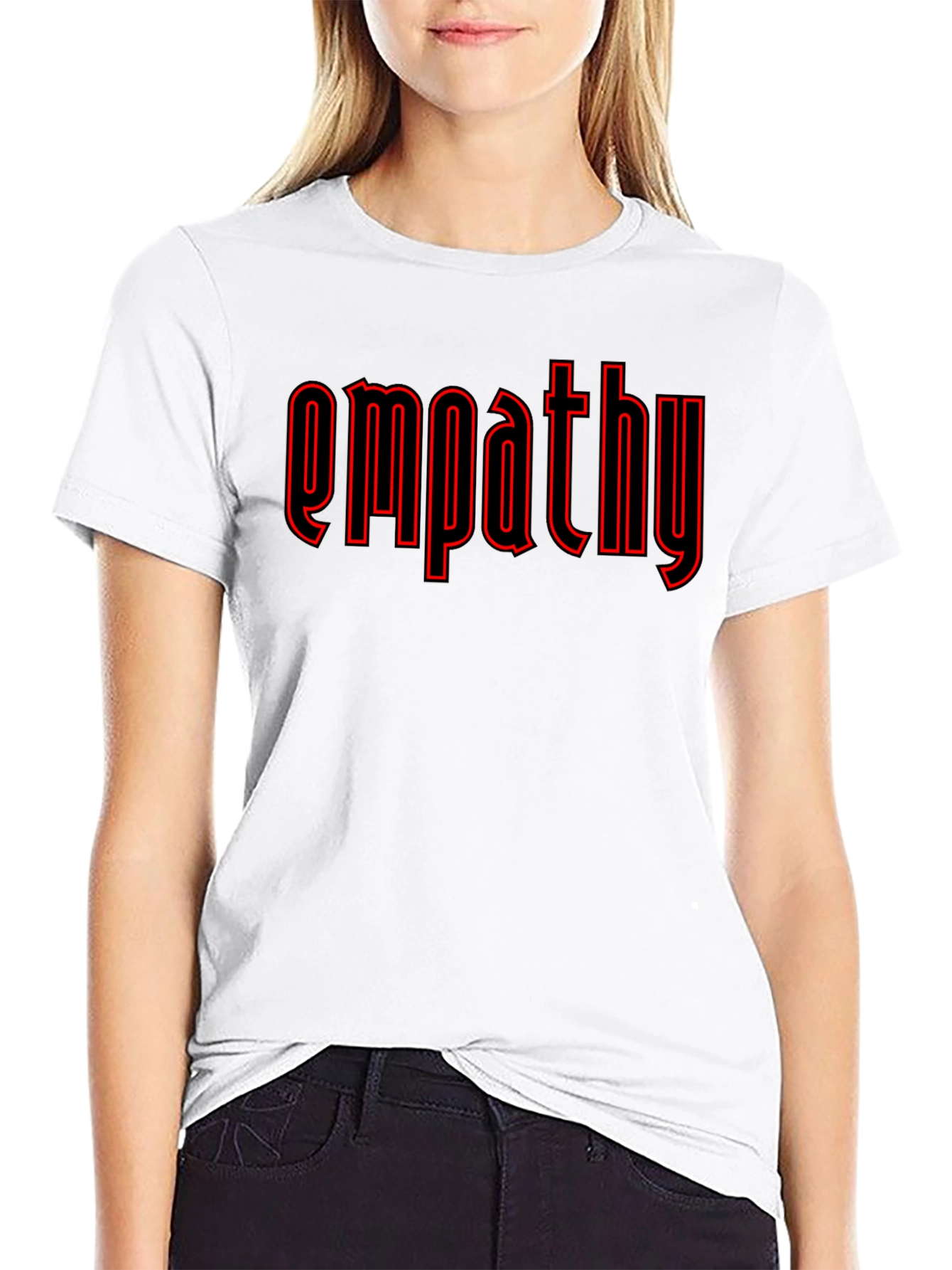 Empathy Graphic T-Shirt - Black Crew Neck Tee