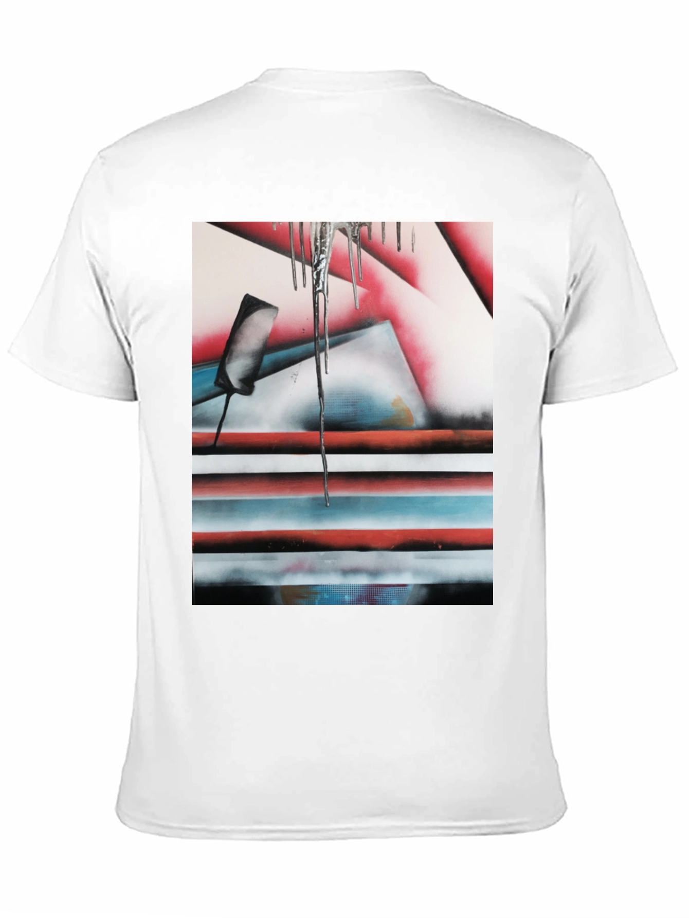 Abstract Graphic Print Tee - Black