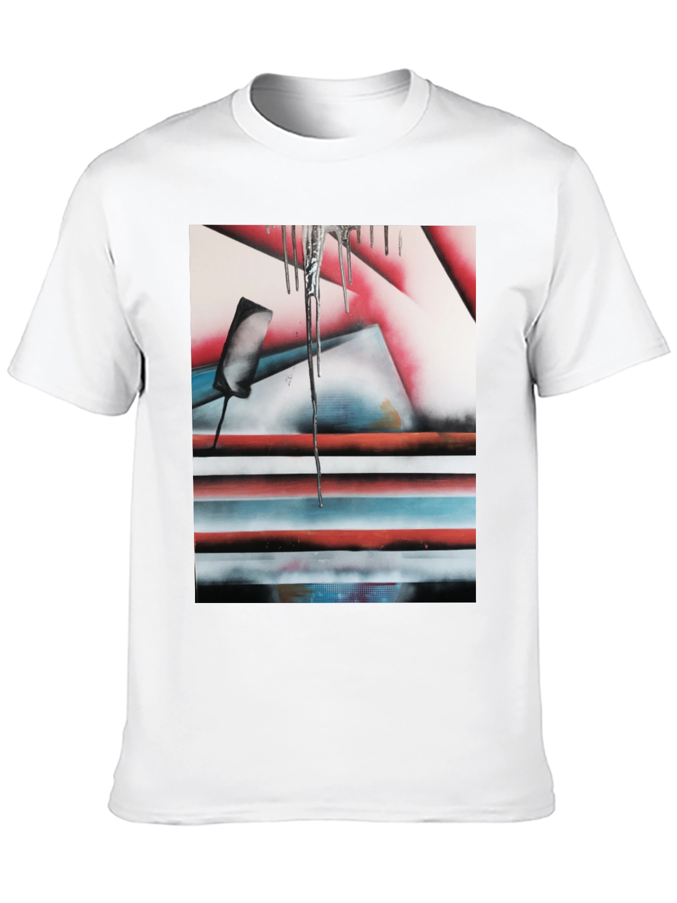 Abstract Graphic Print Tee - Black