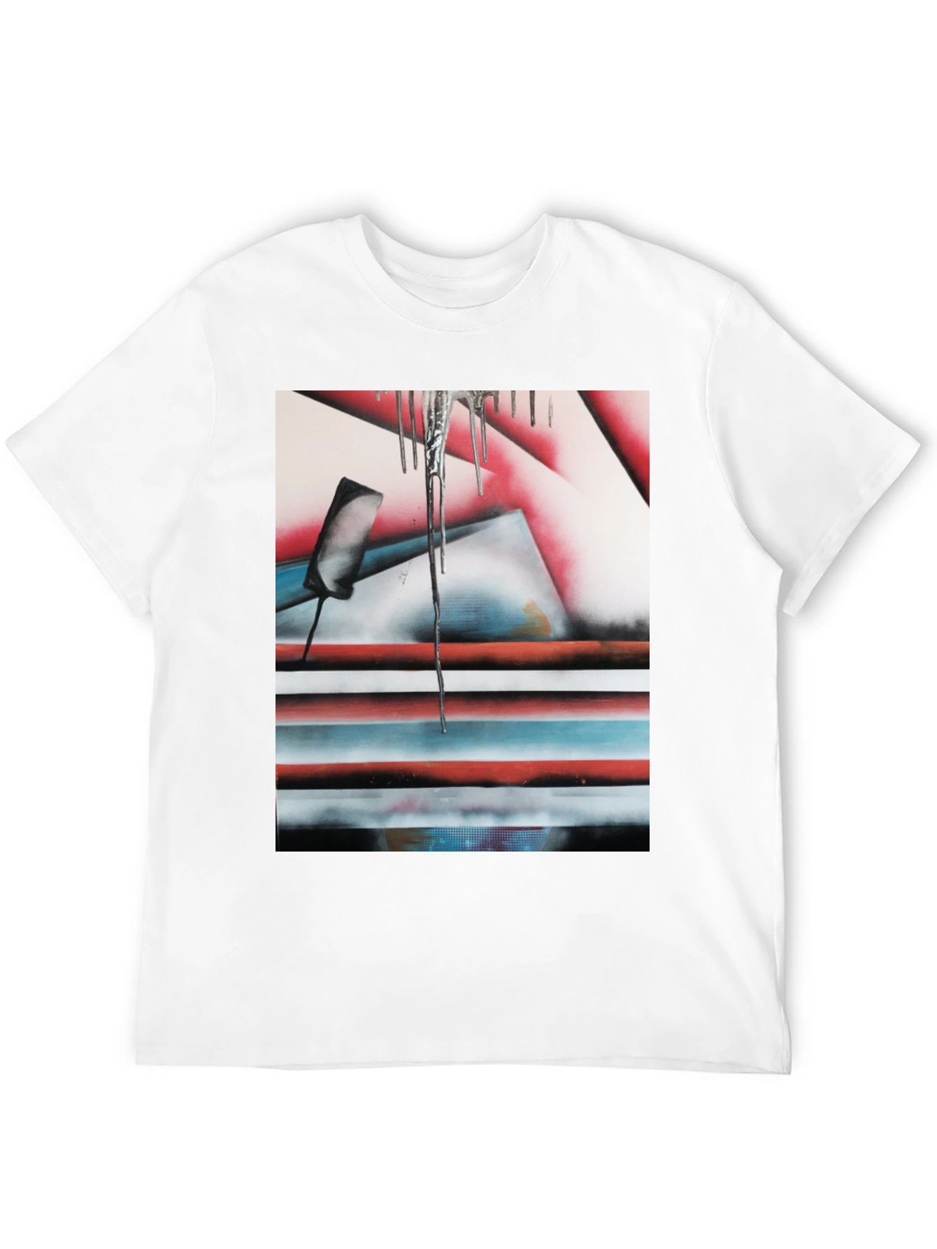 Abstract Graphic Print Tee - Black