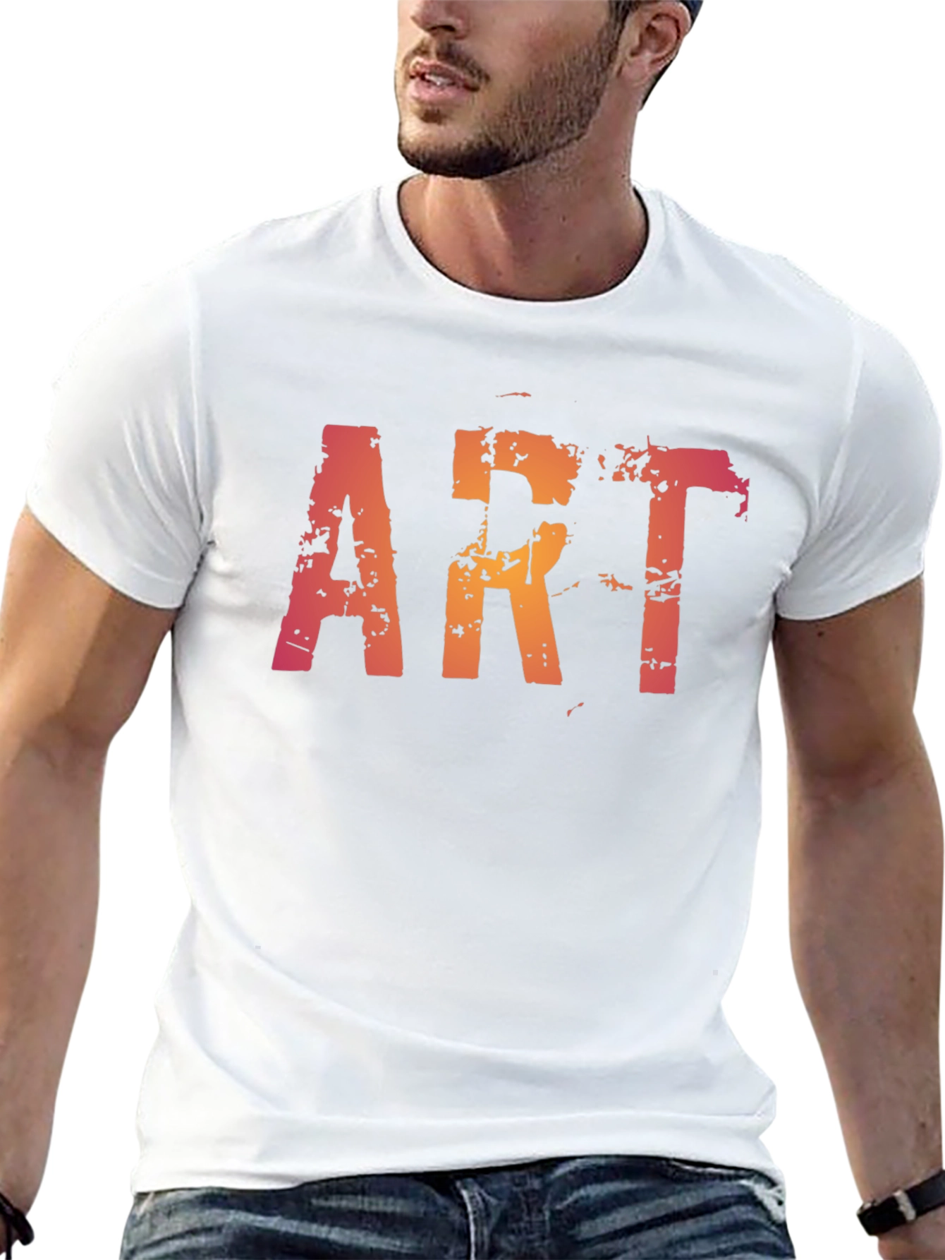Distressed ART Graphic Black T-Shirt