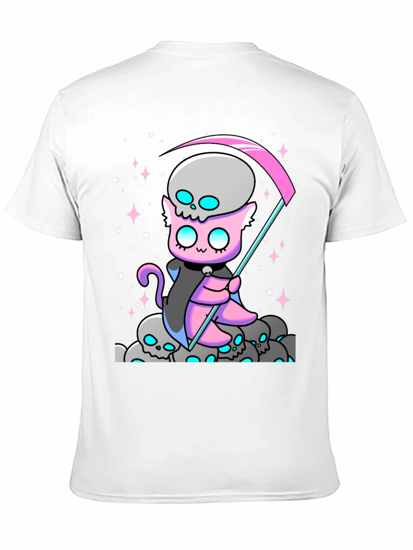 Grim Reaper Cat Graphic T-Shirt