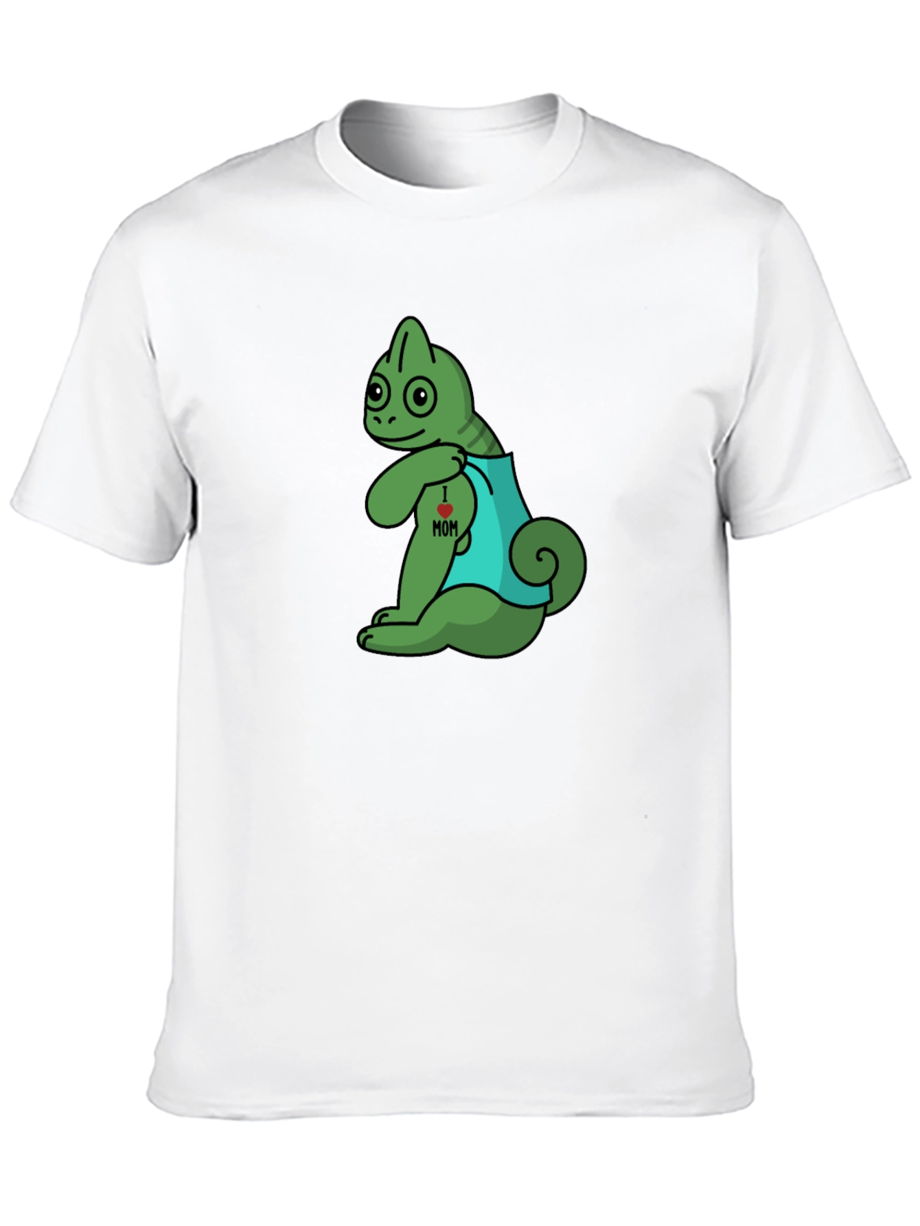 Chameleon I Love Mom Tattoo Graphic T-Shirt