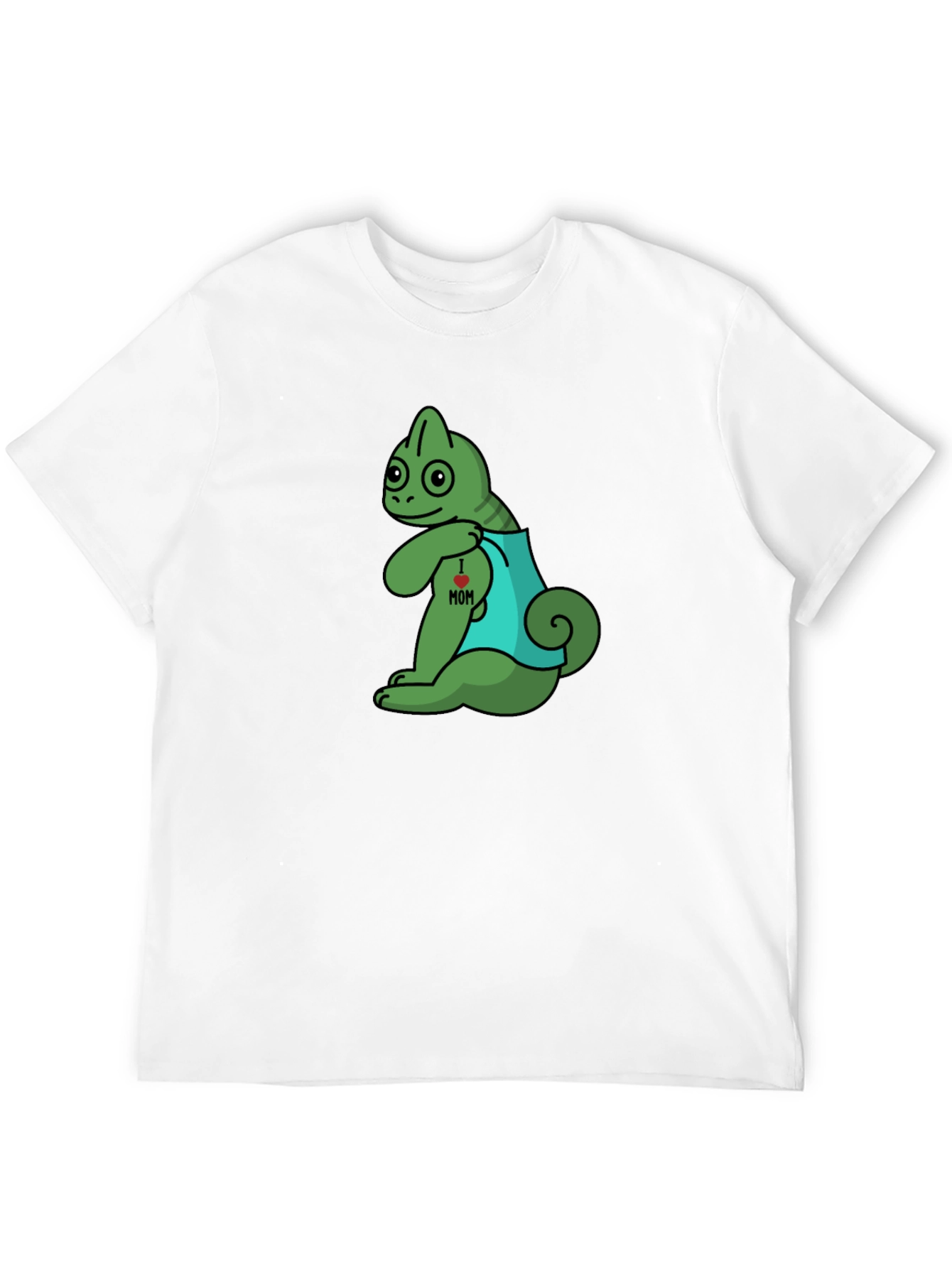 Chameleon I Love Mom Tattoo Graphic T-Shirt