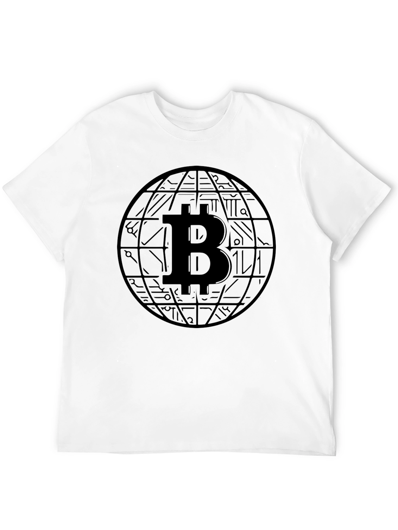 Bitcoin Globe Black Graphic Tee