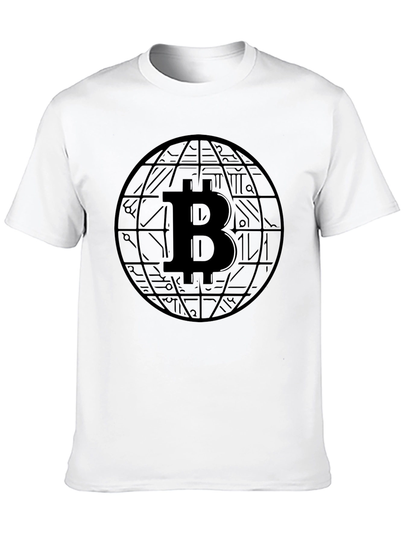 Bitcoin Globe Black Graphic Tee