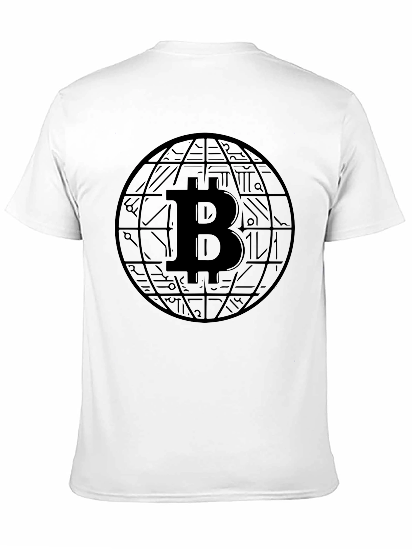 Bitcoin Globe Black Graphic Tee