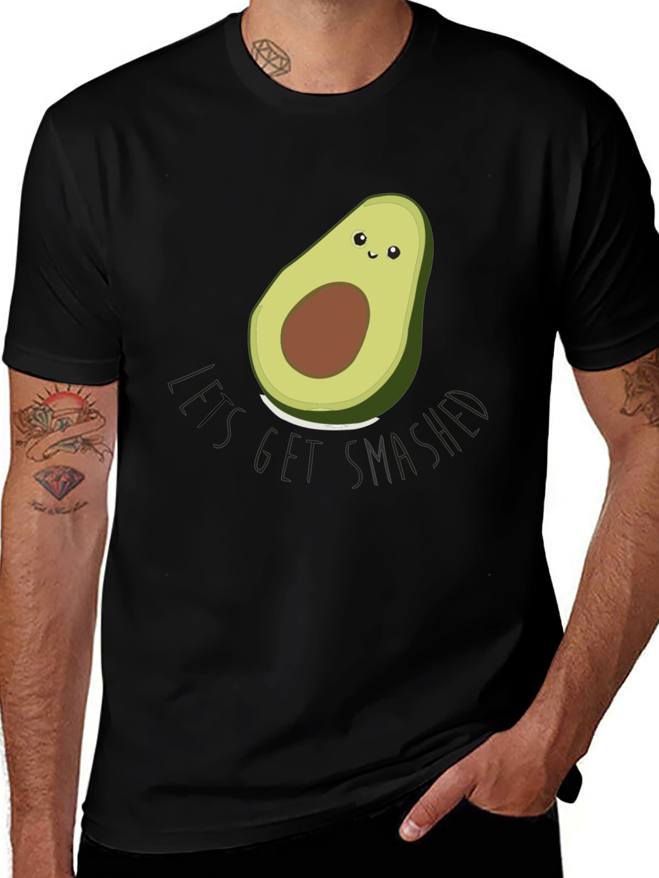 Avocado Lets Get Smashed Graphic T-Shirt