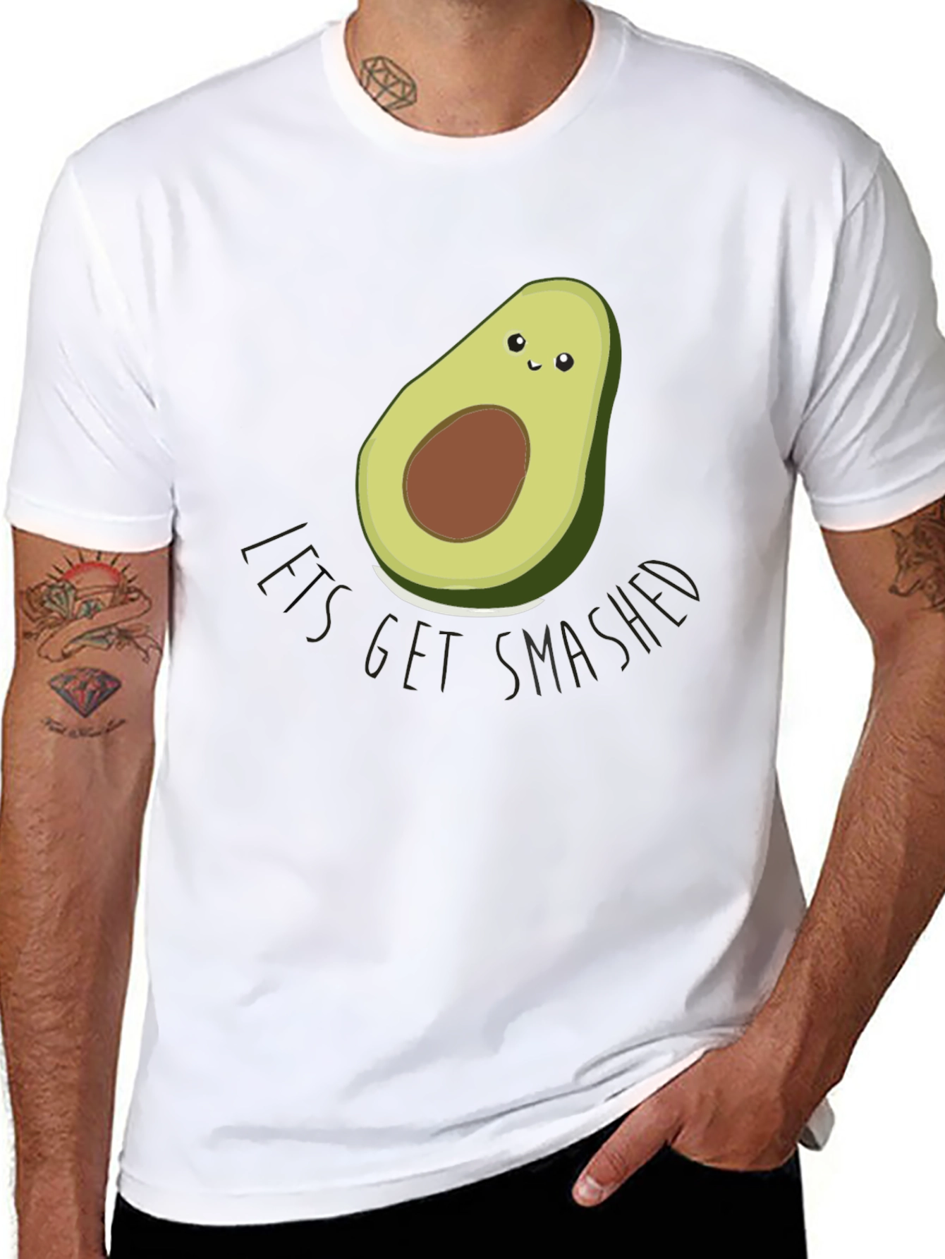 Avocado Lets Get Smashed Graphic T-Shirt