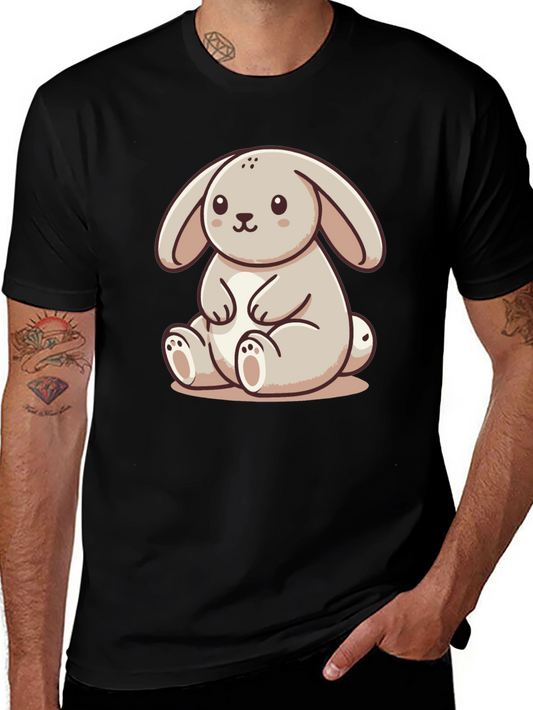 Cute Bunny Graphic Tee - Soft Black Shirt