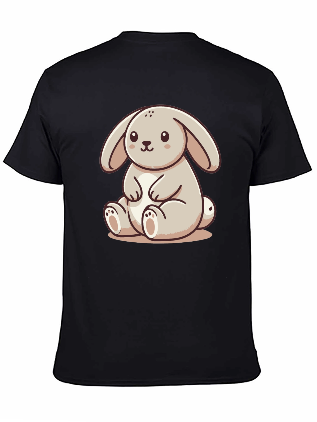 Cute Bunny Graphic Tee - Soft Black Shirt