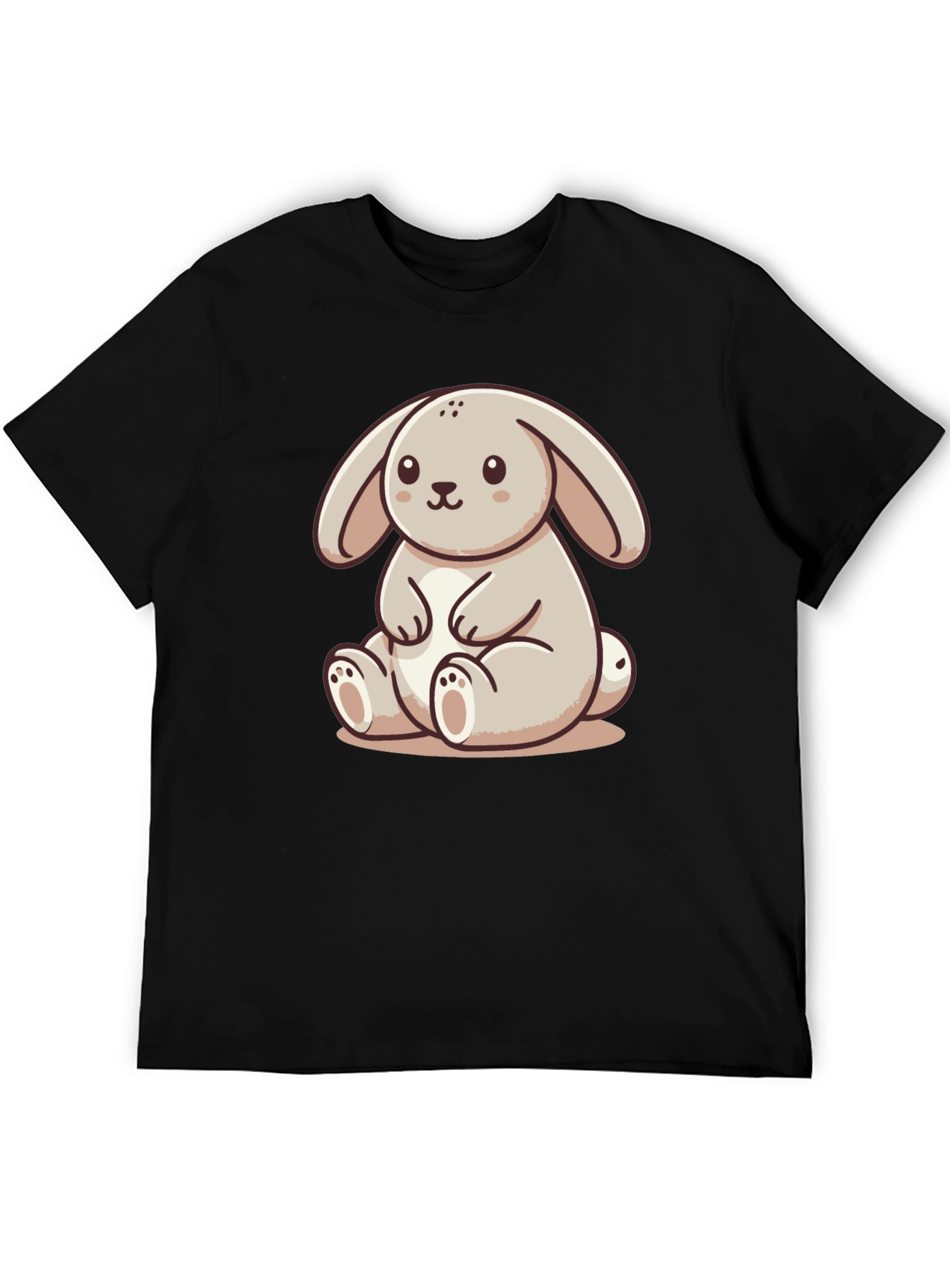 Cute Bunny Graphic Tee - Soft Black Shirt