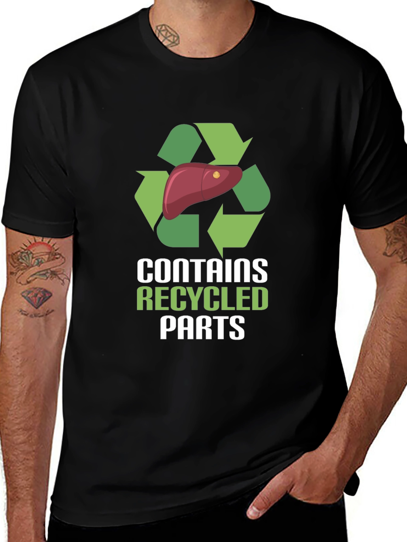 Recycled Parts Liver T-Shirt - Novelty Graphic Tee