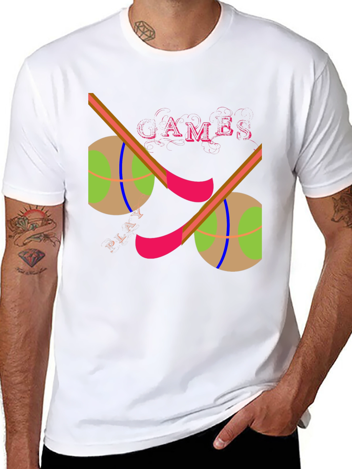 Games Play Graphic Print Black T-Shirt