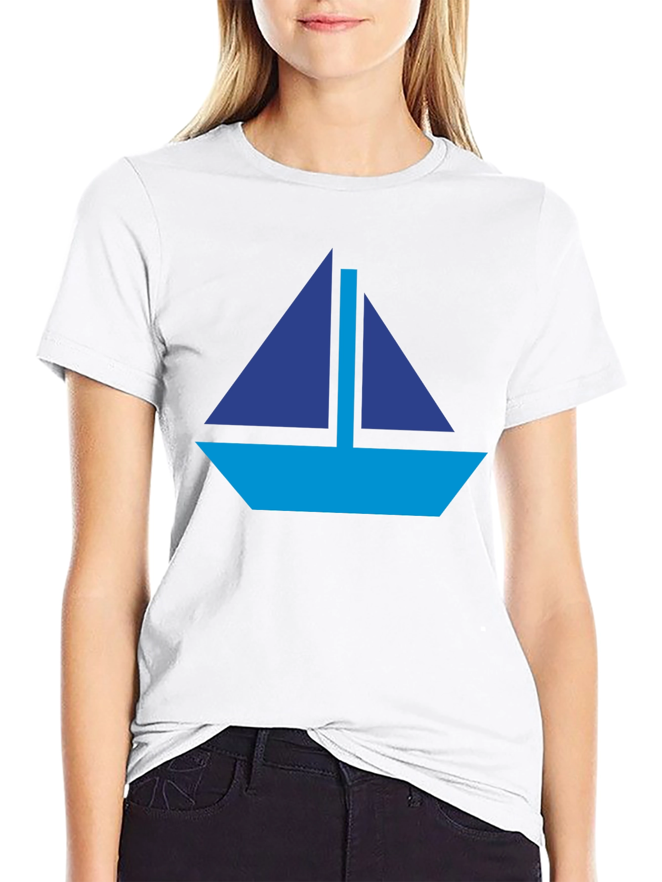 Nautical Sailboat Graphic Tee - Black Cotton Casual Shirt