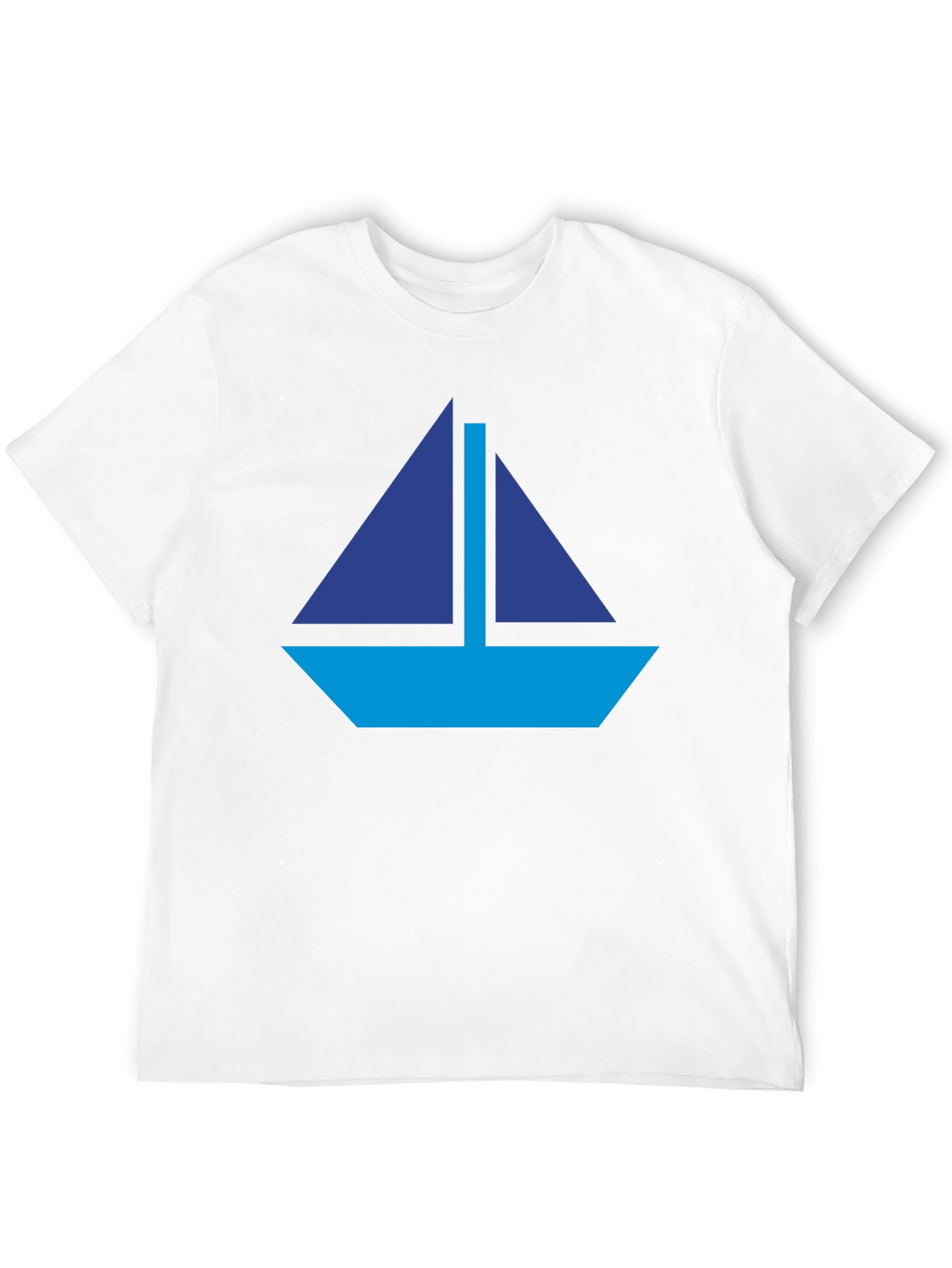 Nautical Sailboat Graphic Tee - Black Cotton Casual Shirt